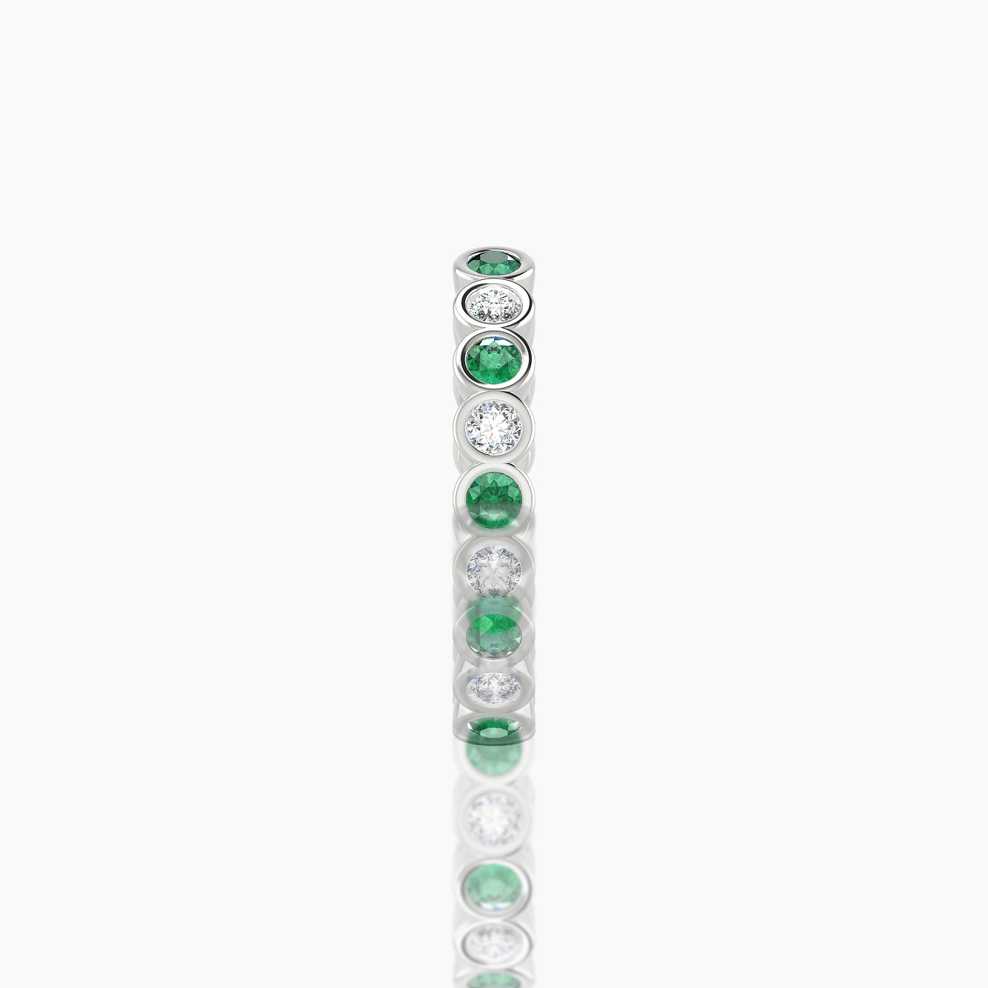 Neith | 18k White Gold 11 mm Emerald & Diamond Hoop Piercing