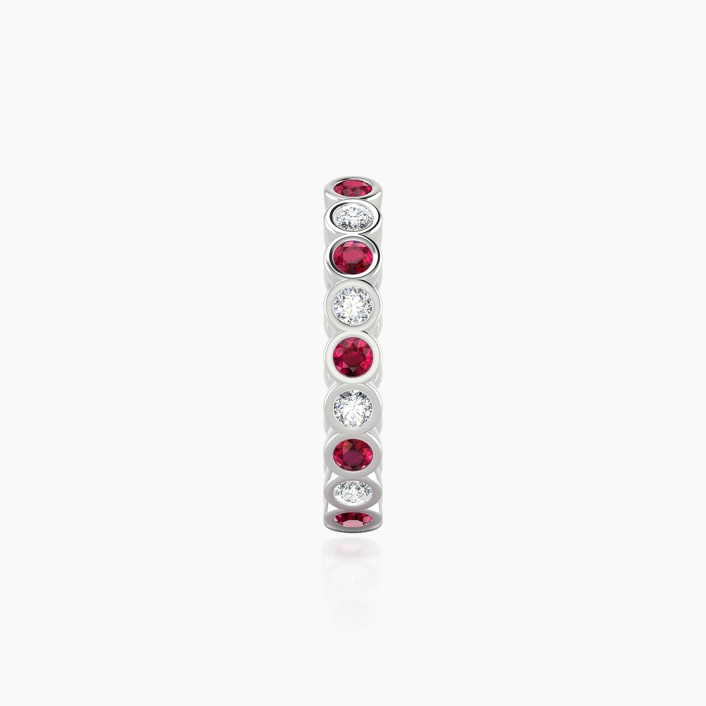 Neith | 18k White Gold 11 mm Ruby & Diamond Hoop Piercing