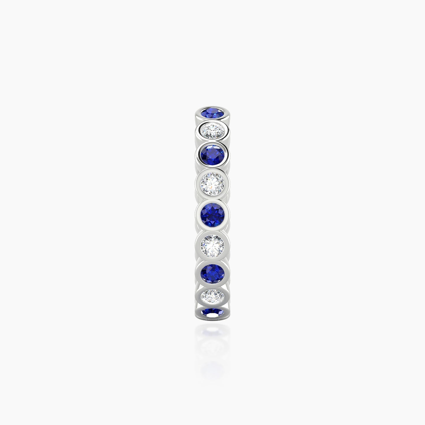 Neith | 18k White Gold 11 mm Sapphire & Diamond Hoop Piercing