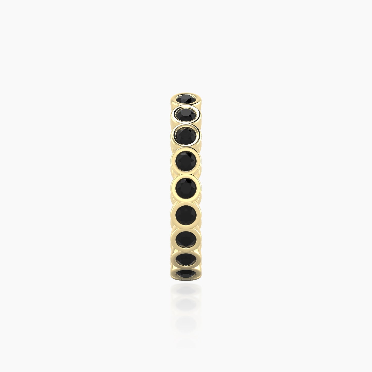 Neith | 18k Yellow Gold 11 mm Black Diamond Hoop Piercing