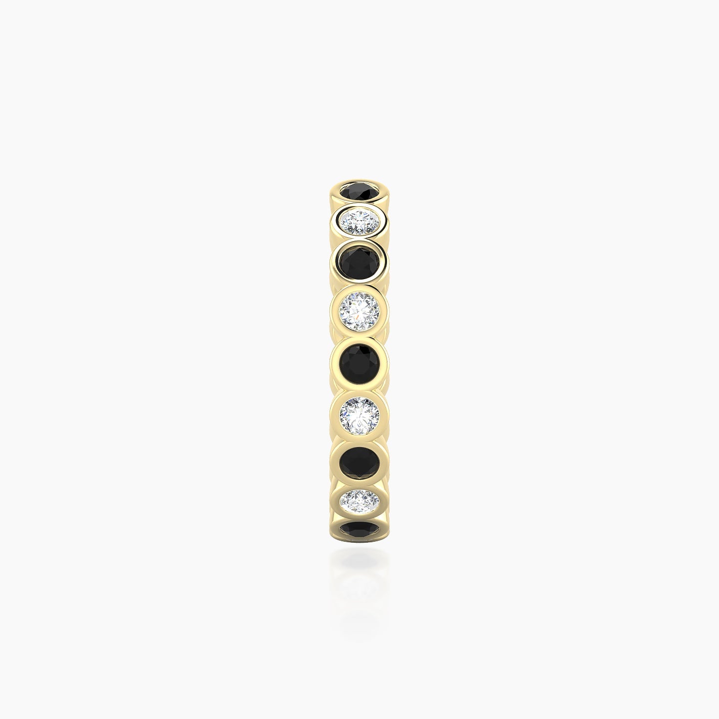 Neith | 18k Yellow Gold 11 mm Black Diamond & Diamond Hoop Piercing