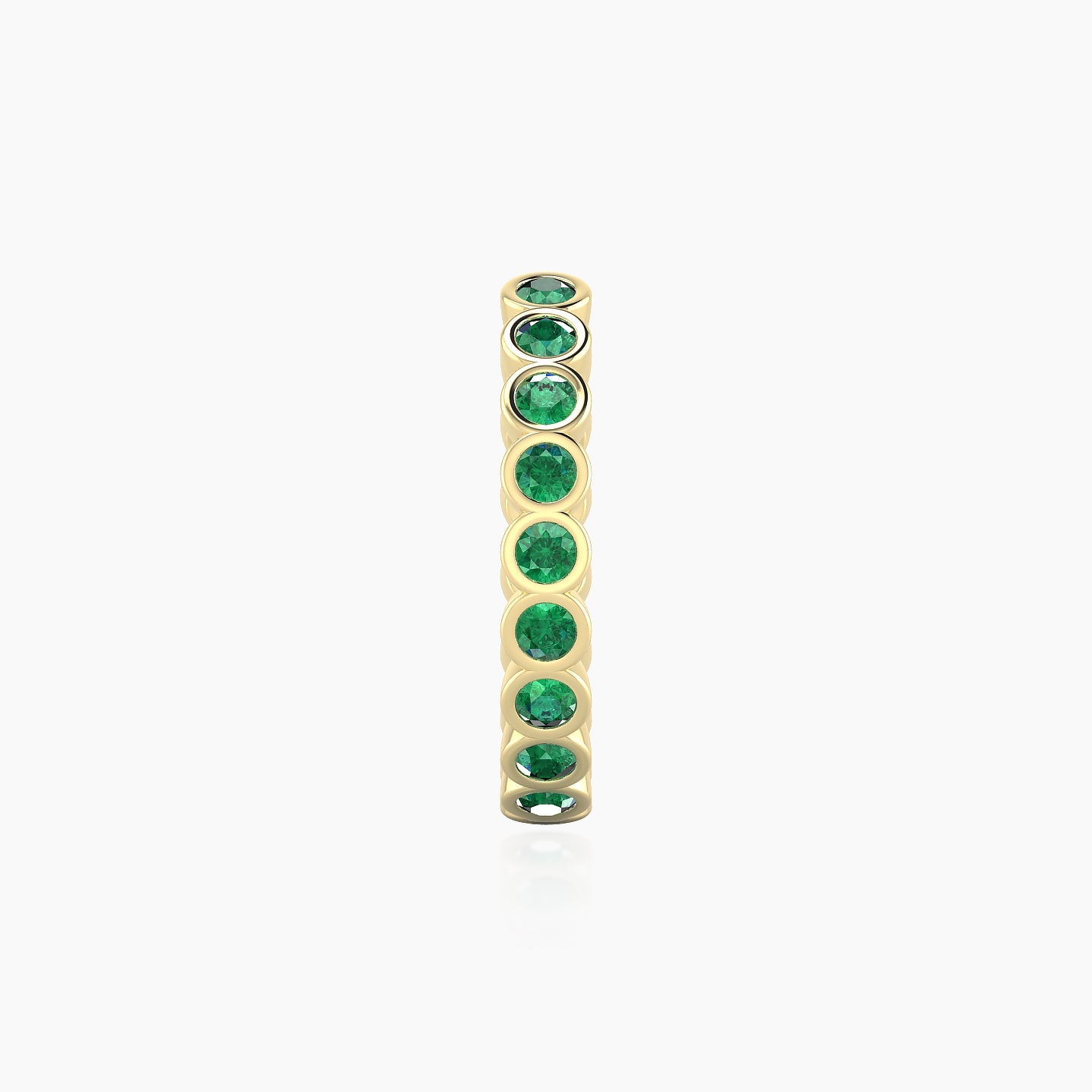 Neith | 18k Yellow Gold 11 mm Emerald Hoop Piercing