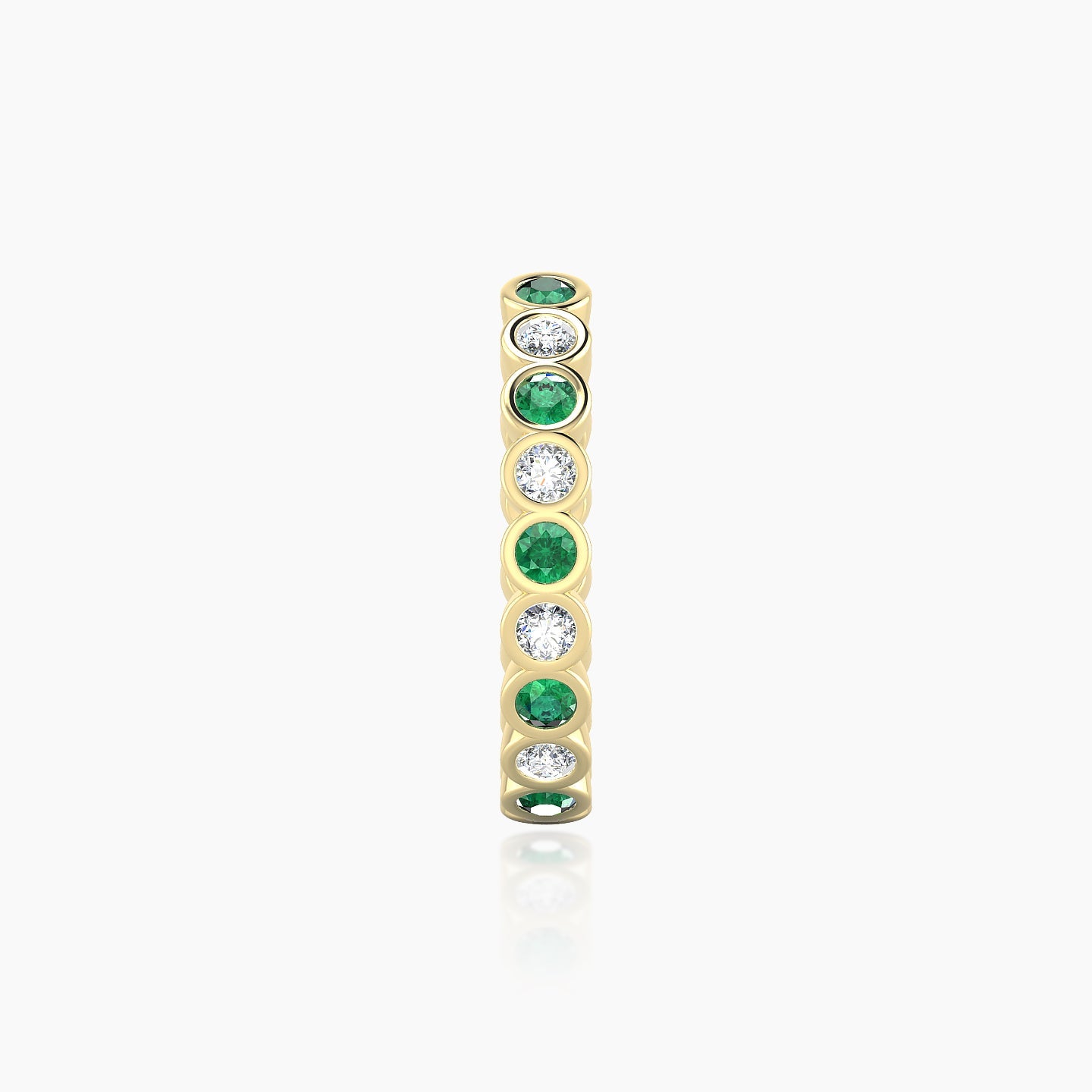 Neith | 18k Yellow Gold 11 mm Emerald & Diamond Hoop Piercing