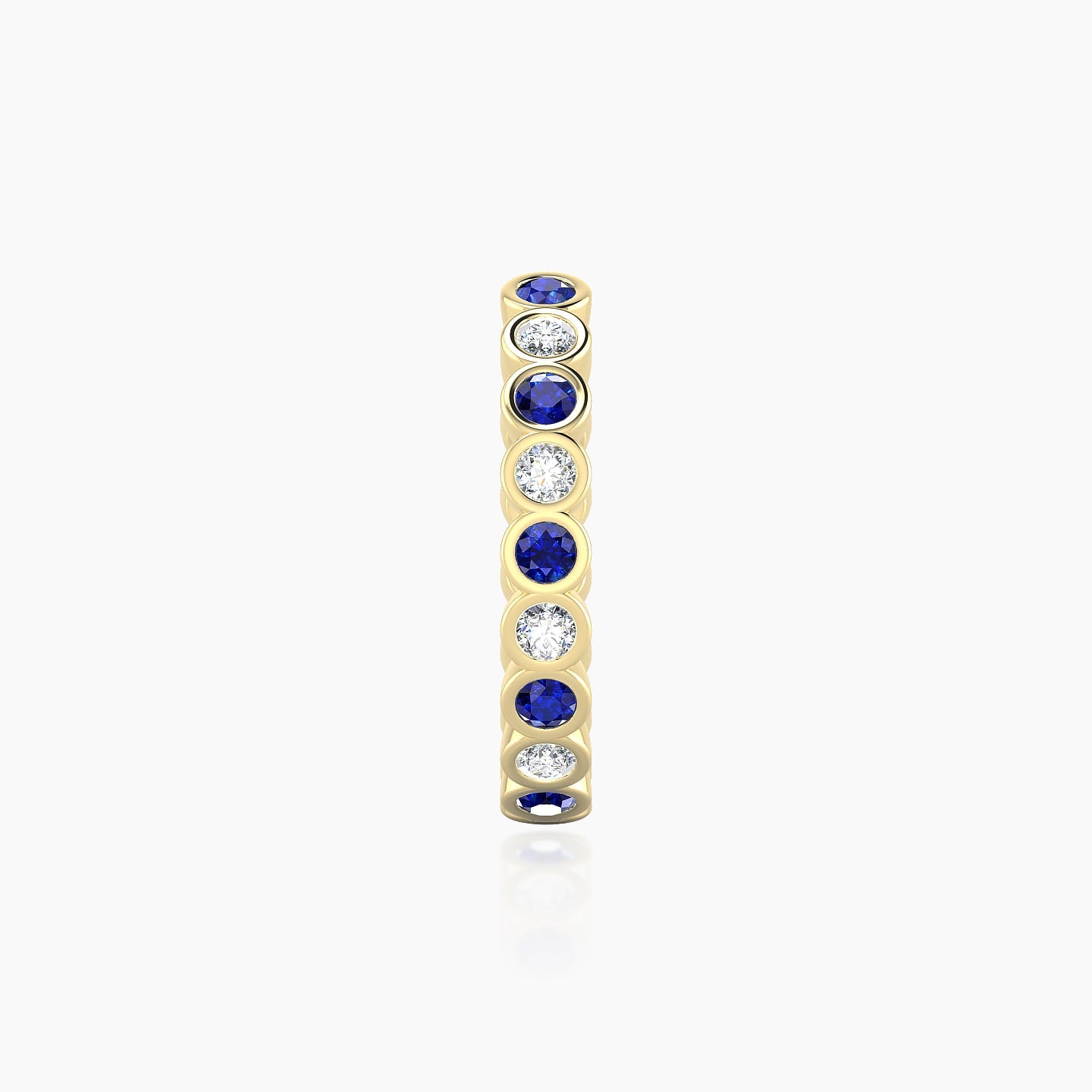 Neith | 18k Yellow Gold 11 mm Sapphire & Diamond Hoop Piercing