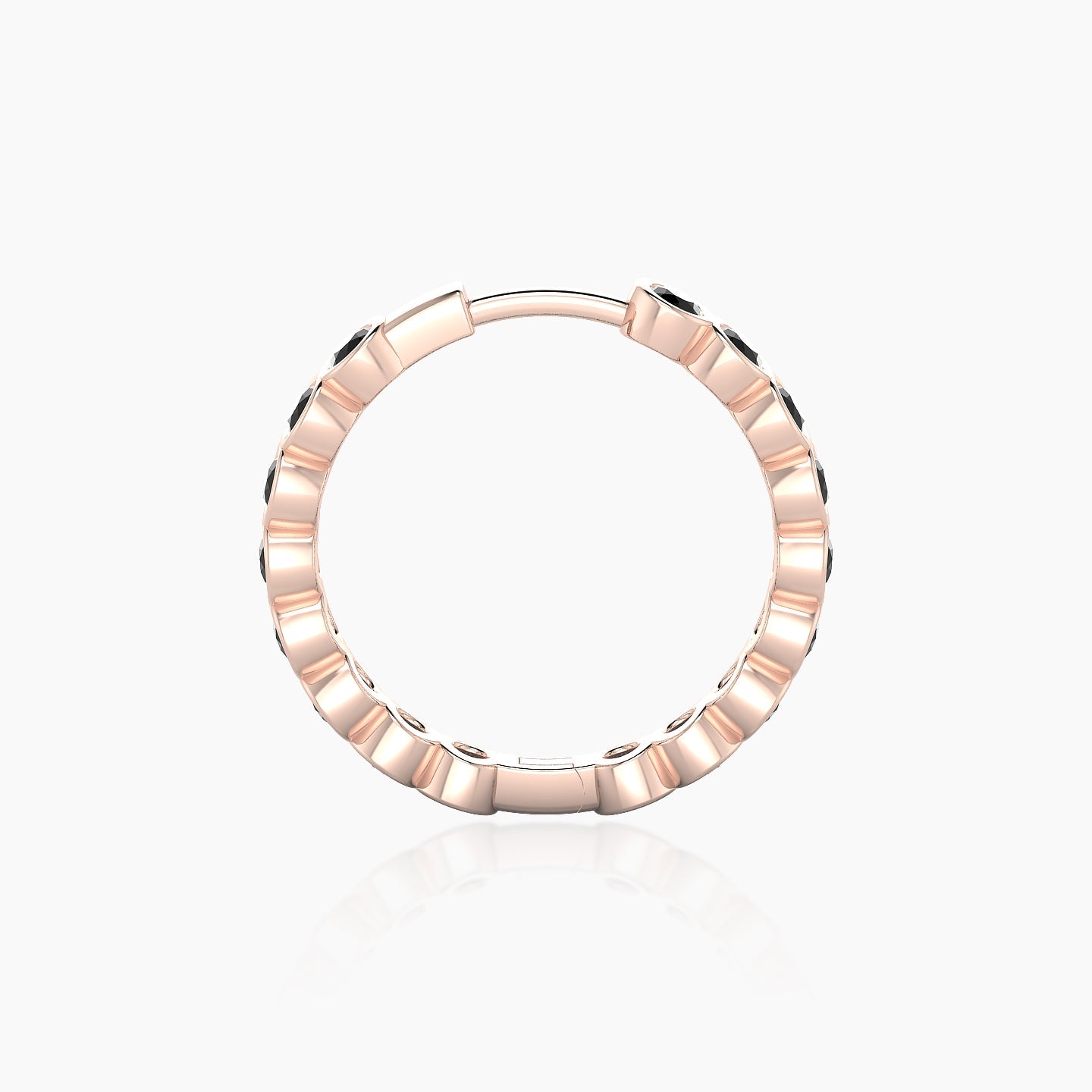 Neith | 18k Rose Gold 11 mm Black Diamond Hoop Piercing