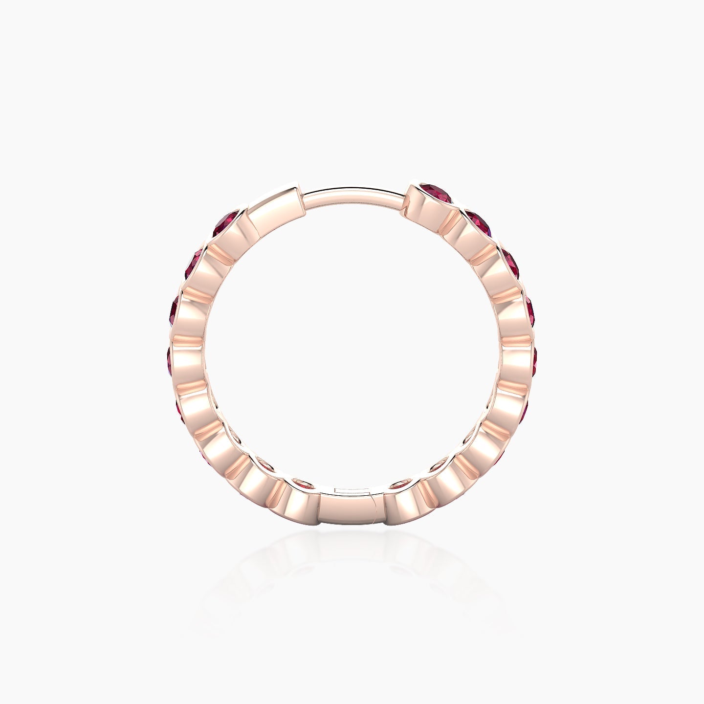 Neith | 18k Rose Gold 11 mm Ruby Hoop Piercing