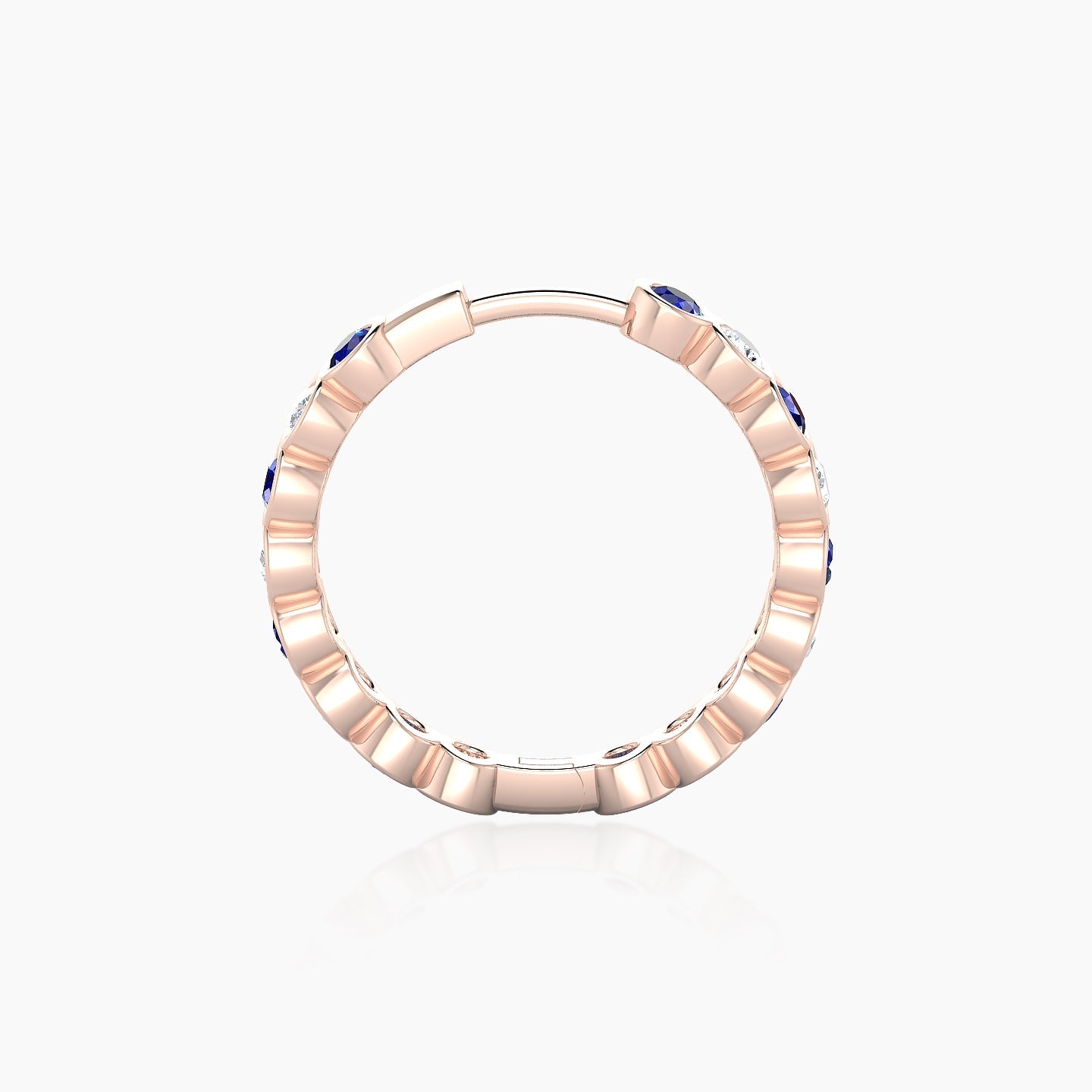 Neith | 18k Rose Gold 11 mm Sapphire & Diamond Hoop Piercing