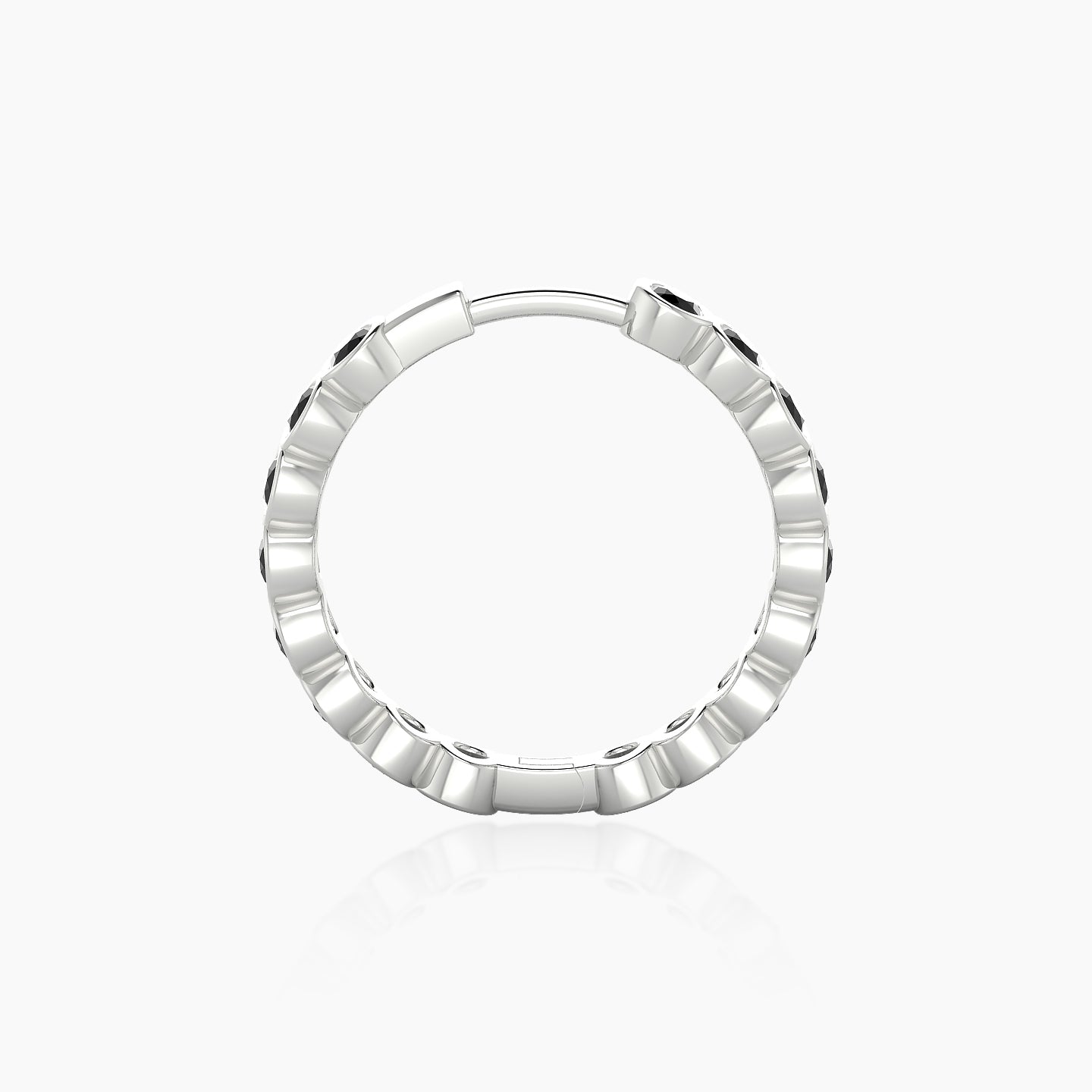 Neith | 18k White Gold 11 mm Black Diamond Hoop Piercing