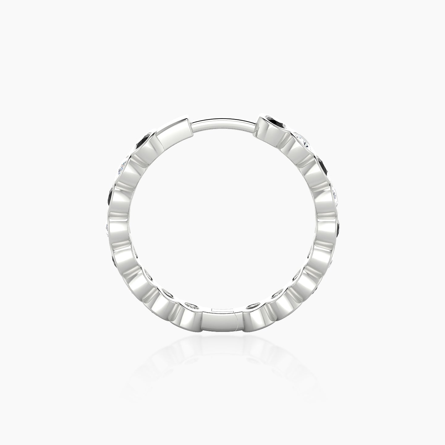 Neith | 18k White Gold 11 mm Black Diamond & Diamond Hoop Piercing