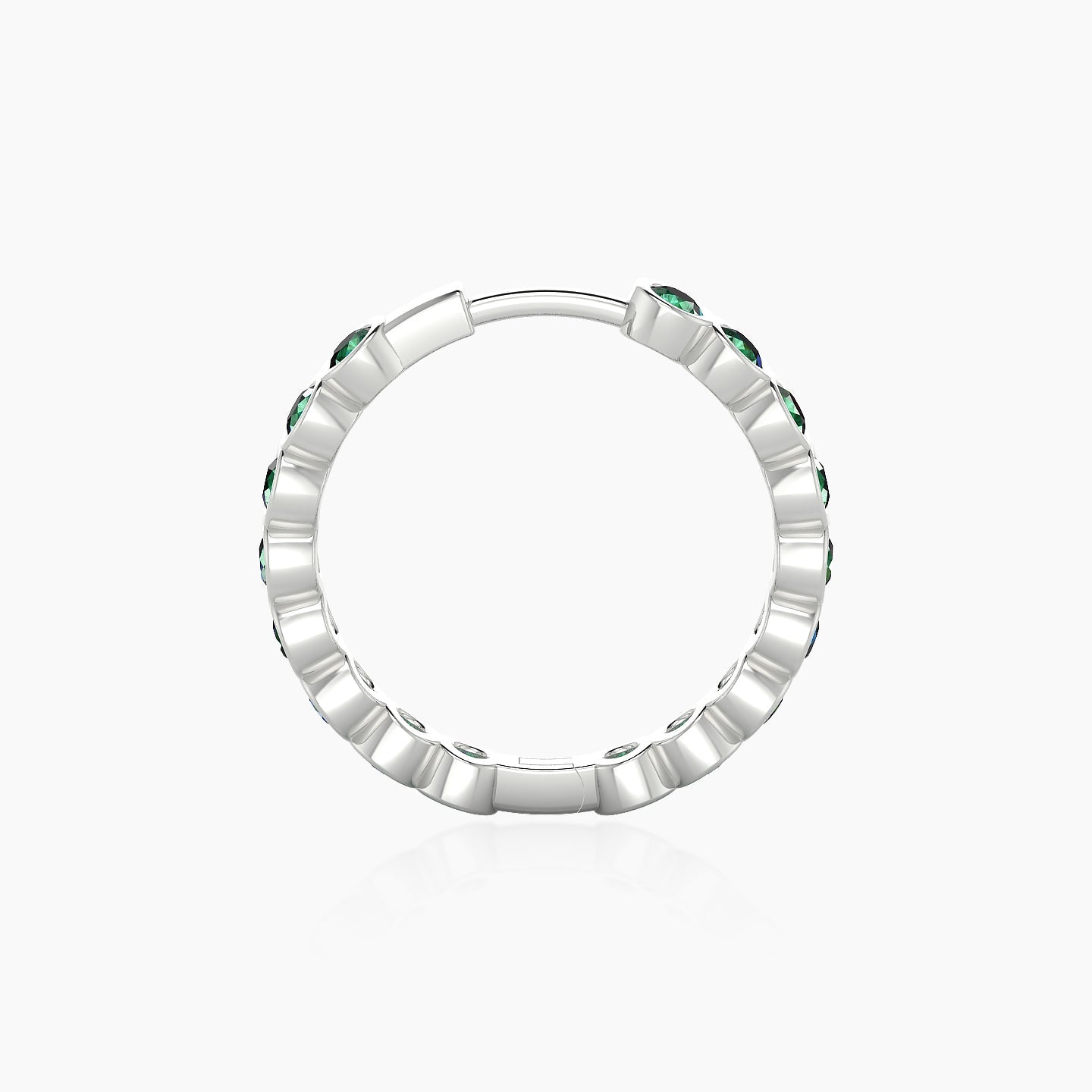 Neith | 18k White Gold 11 mm Emerald Hoop Piercing