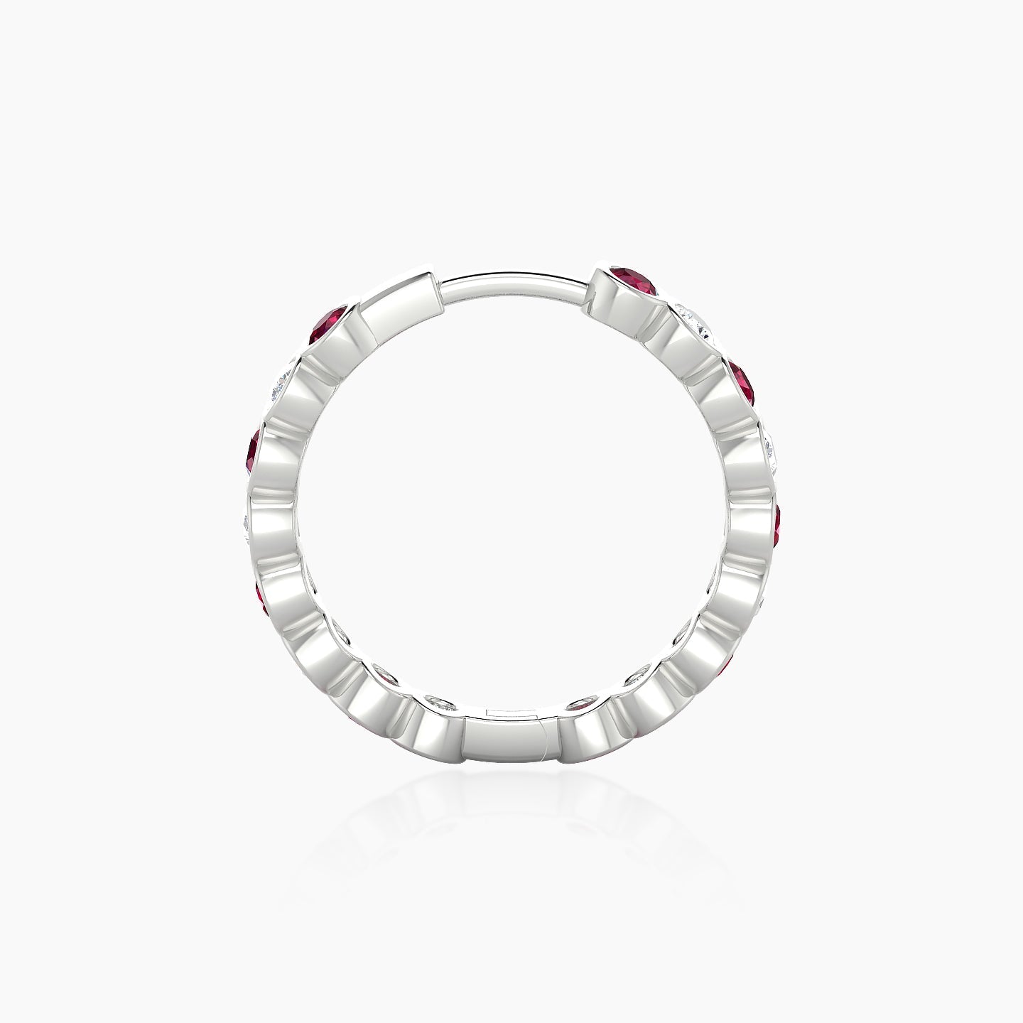 Neith | 18k White Gold 11 mm Ruby & Diamond Hoop Piercing