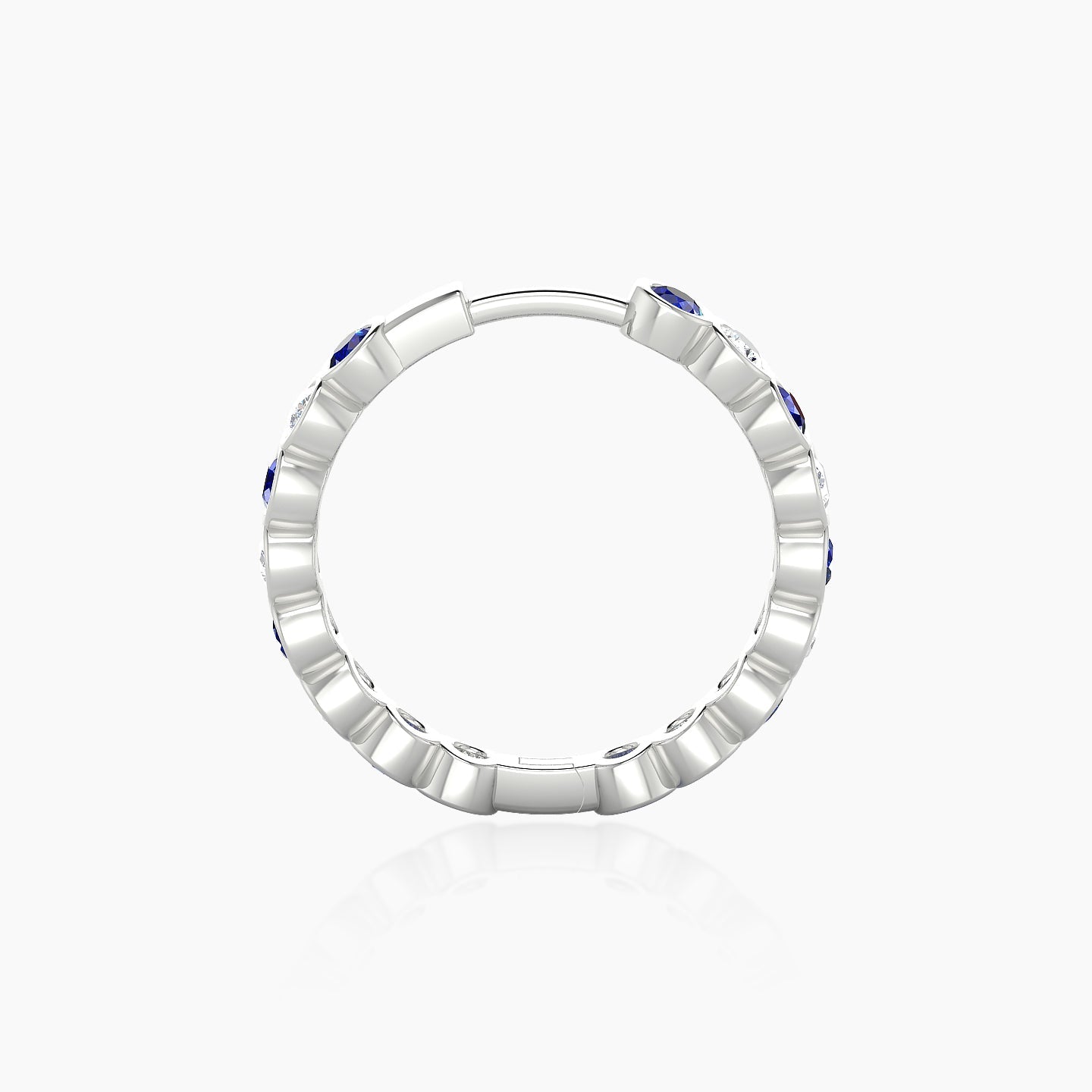 Neith | 18k White Gold 11 mm Sapphire & Diamond Hoop Piercing