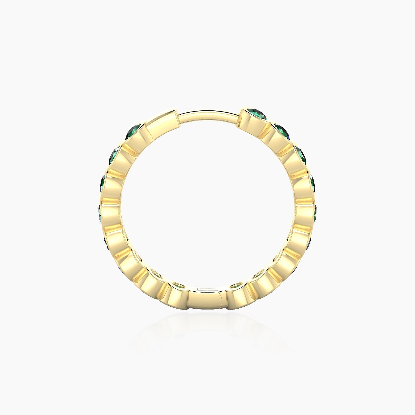 Neith | 18k Yellow Gold 11 mm Emerald Hoop Piercing