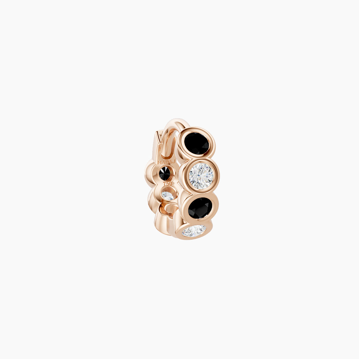 Neith | 18k Rose Gold 5 mm Black Diamond & Diamond Hoop Piercing