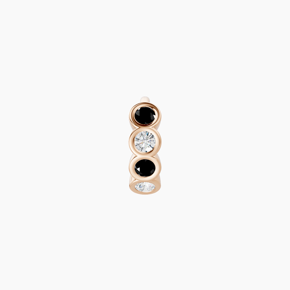 Neith | 18k Rose Gold 5 mm Black Diamond & Diamond Hoop Piercing