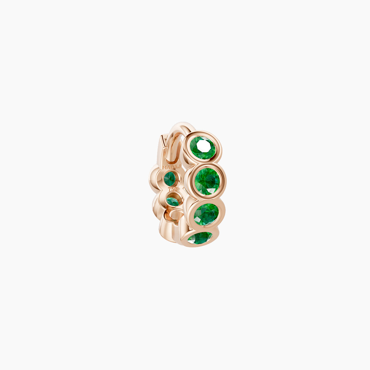 Neith | 18k Rose Gold 5 mm Emerald Hoop Piercing