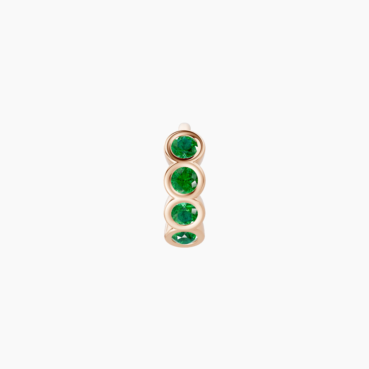Neith | 18k Rose Gold 5 mm Emerald Hoop Piercing