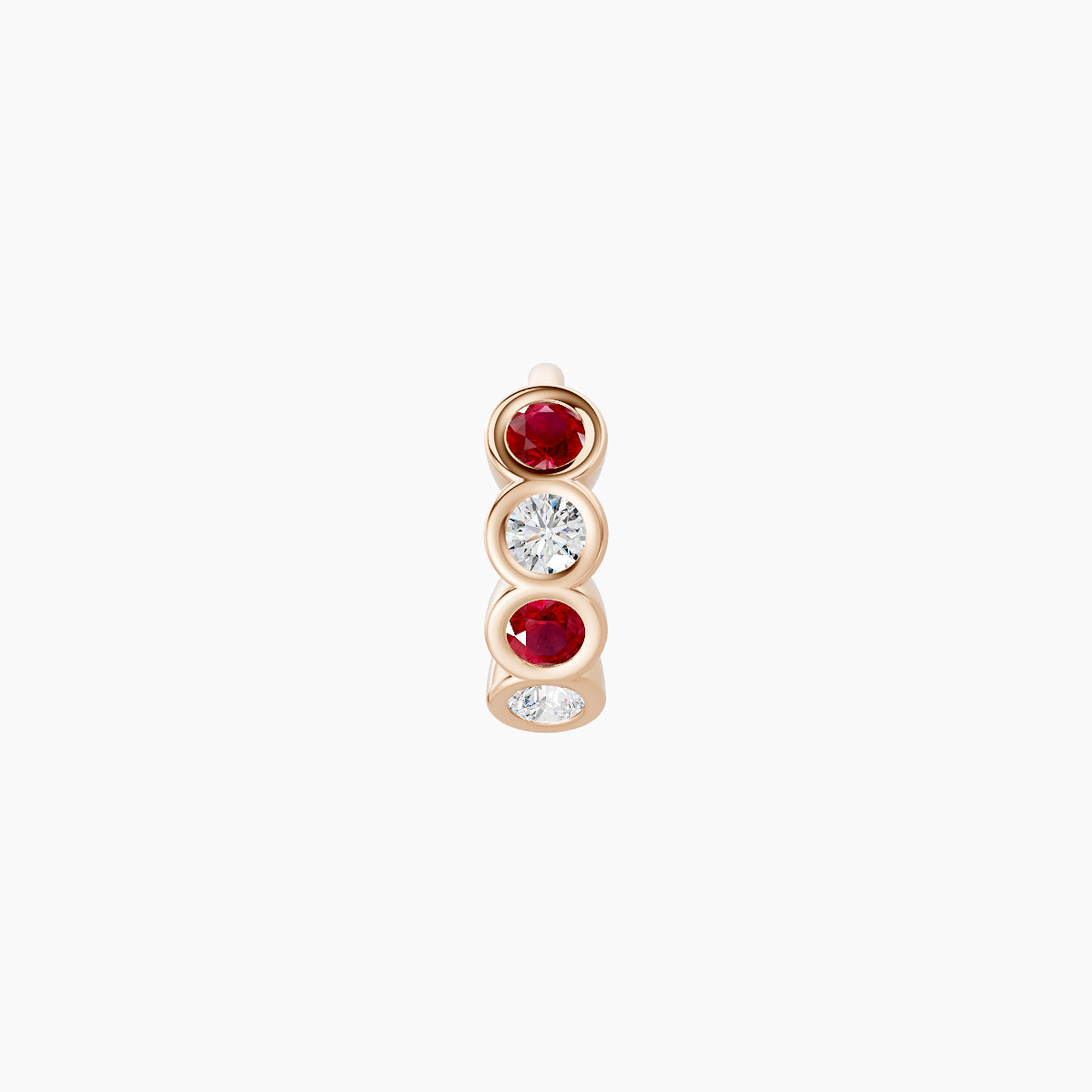 Neith | 18k Rose Gold 5 mm Ruby & Diamond Hoop Piercing
