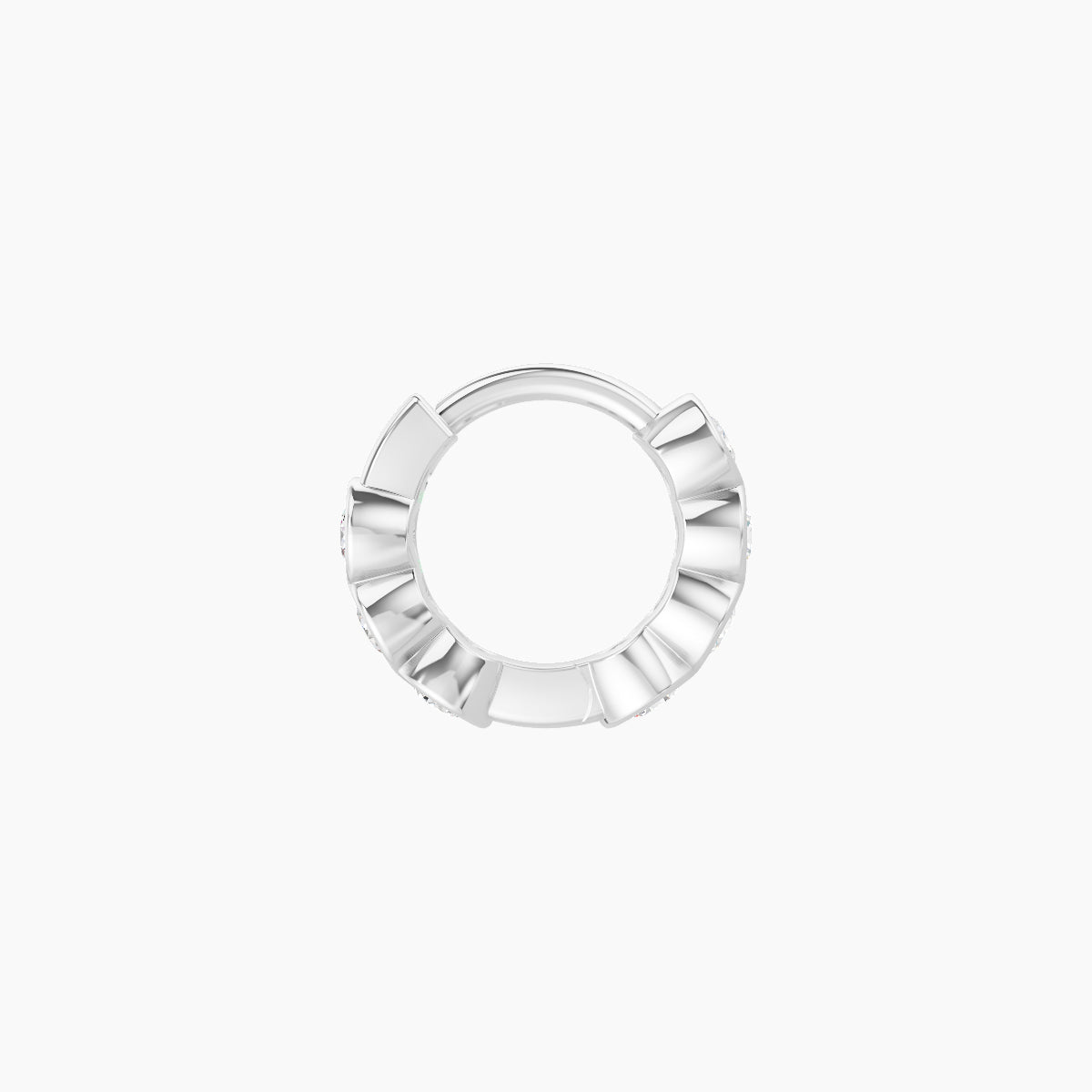 Neith | 18k White Gold 5 mm Diamond Hoop Piercing