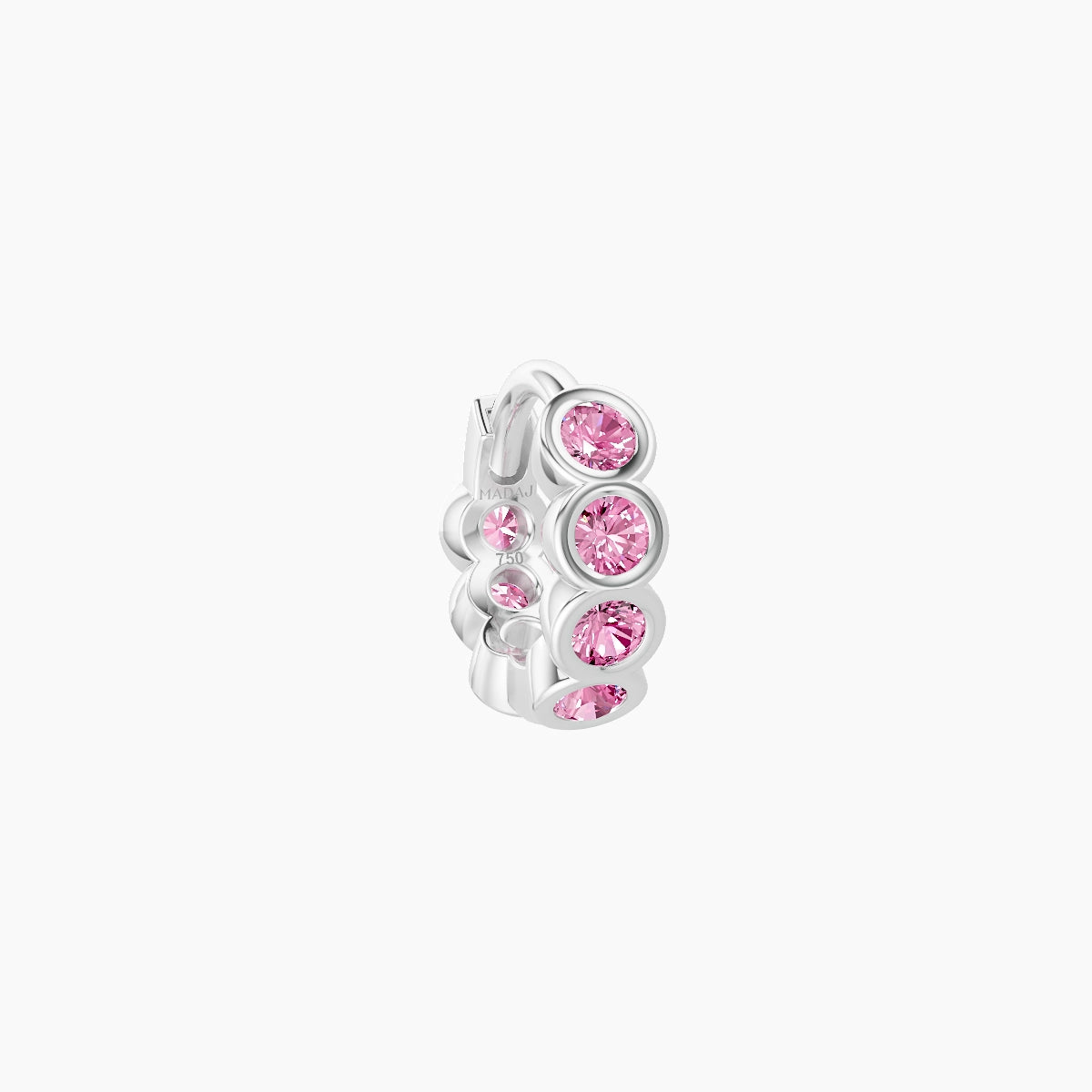 Neith | 18k White Gold 5 mm Pink Sapphire Hoop Piercing