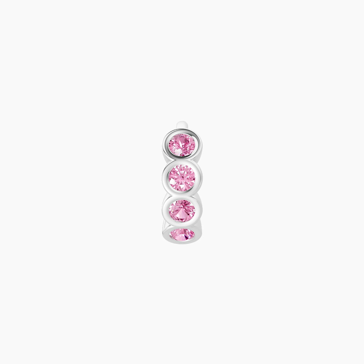 Neith | 18k White Gold 5 mm Pink Sapphire Hoop Piercing