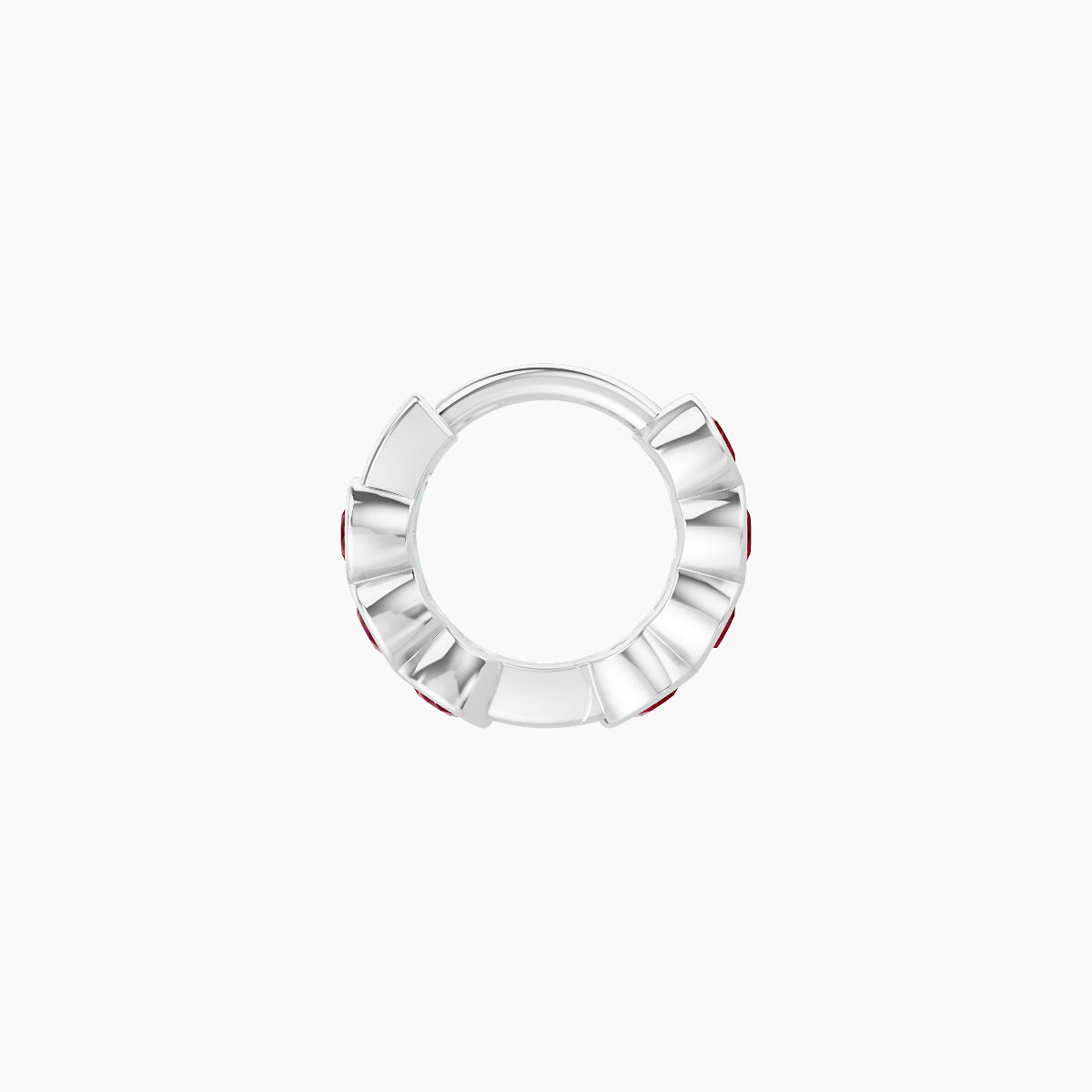 Neith | 18k White Gold 5 mm Ruby Hoop Piercing