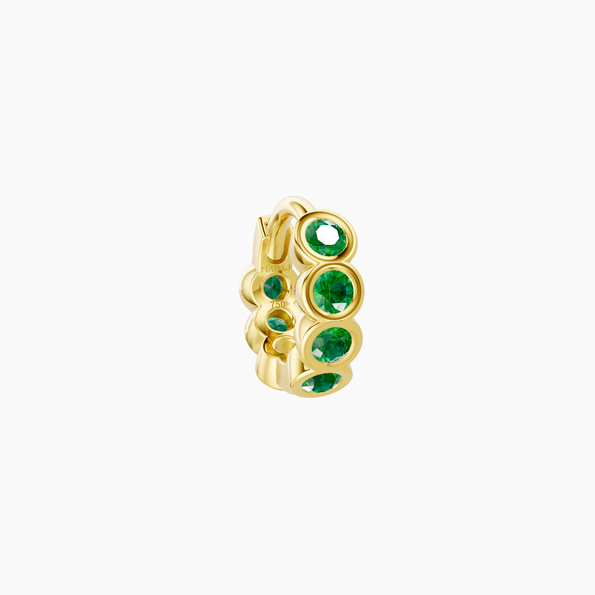 Neith | 18k Yellow Gold 5 mm Emerald Hoop Piercing