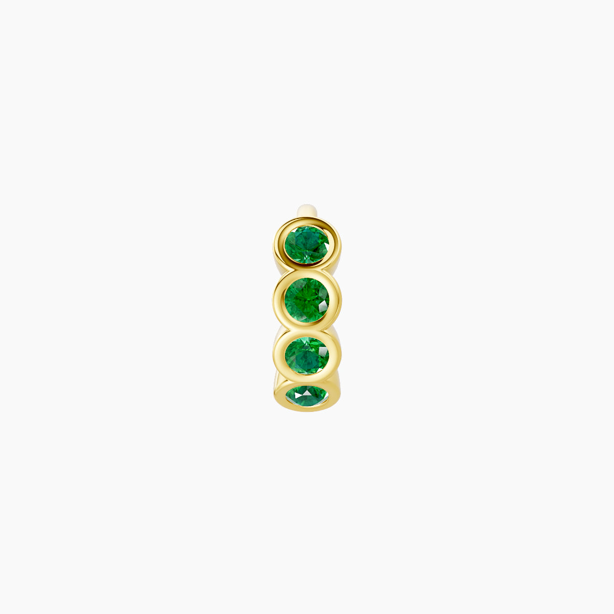 Neith | 18k Yellow Gold 5 mm Emerald Hoop Piercing