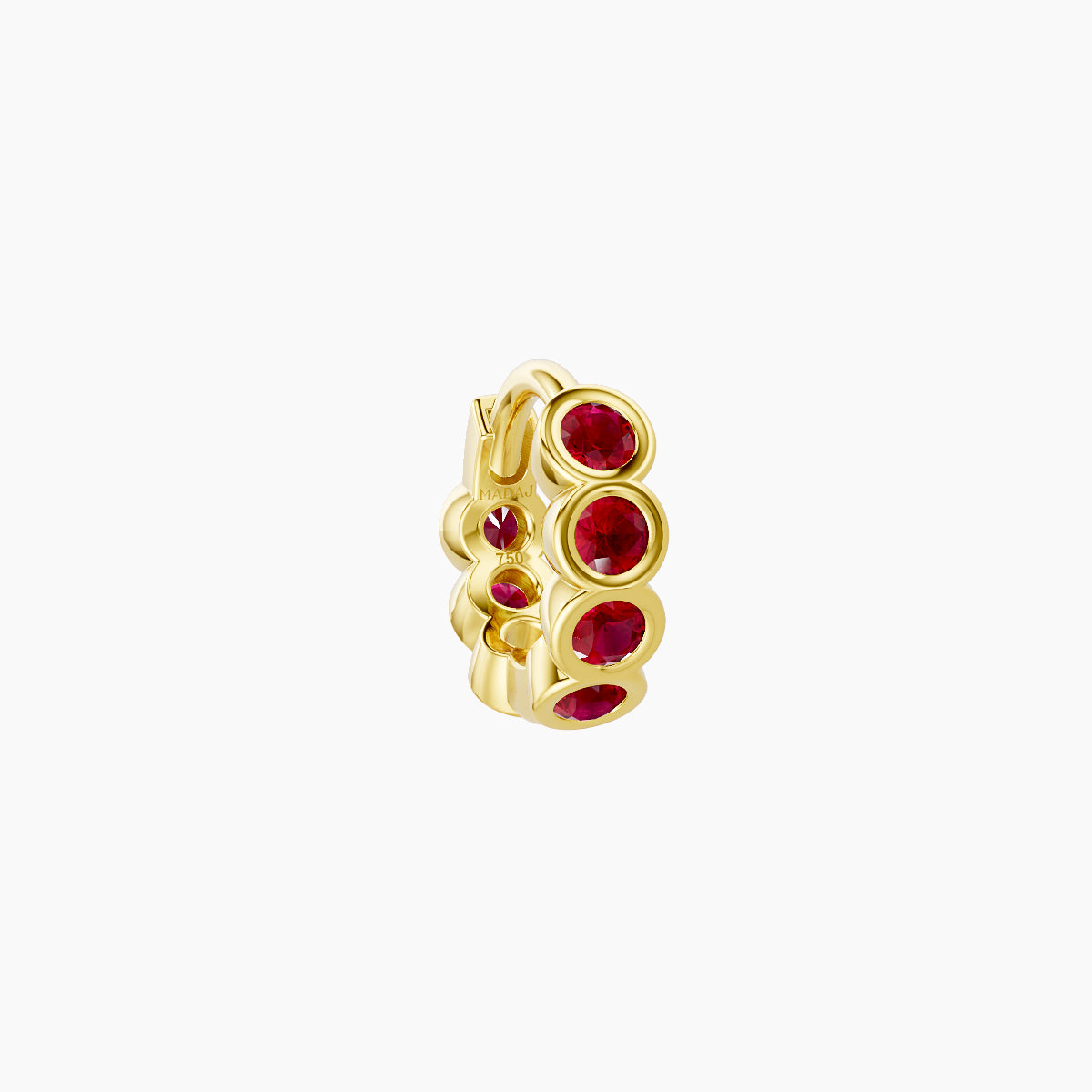 Neith | 18k Yellow Gold 5 mm Ruby Hoop Piercing