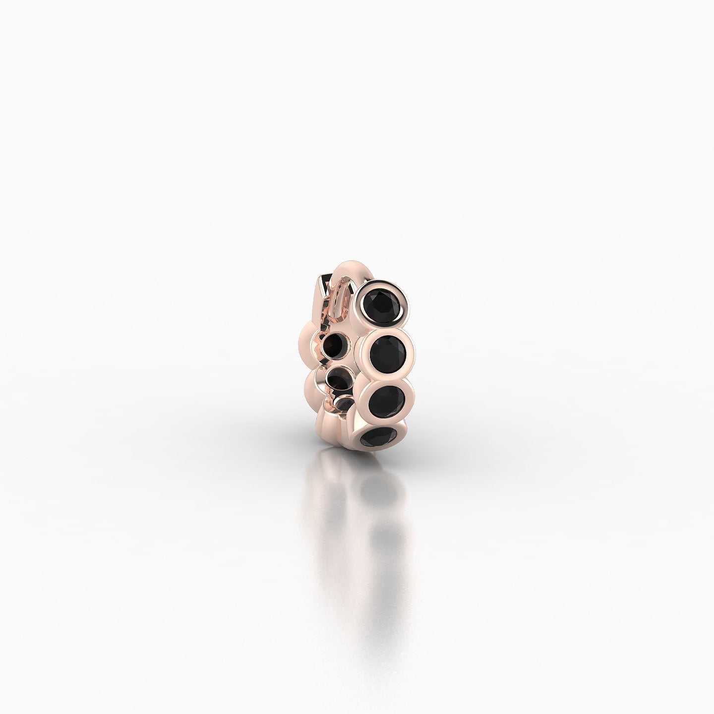 Neith | 18k Rose Gold 5 mm Black Diamond Hoop Piercing