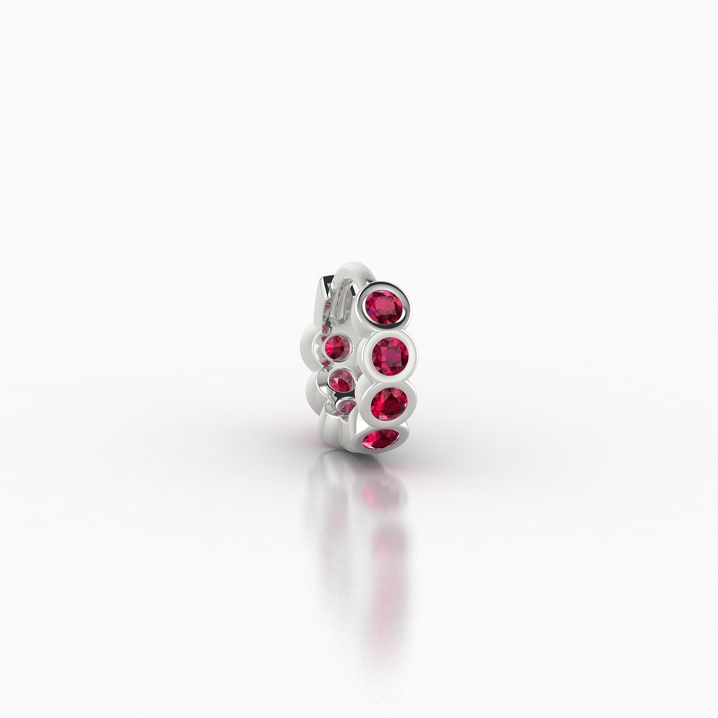 Neith | 18k White Gold 5 mm Ruby Hoop Piercing