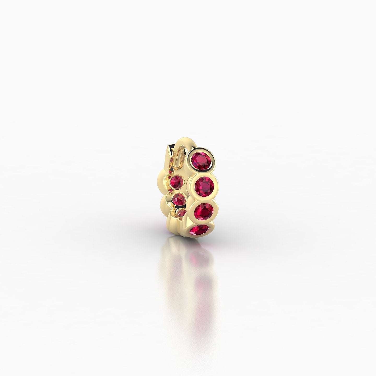 Neith | 18k Yellow Gold 5 mm Ruby Hoop Piercing