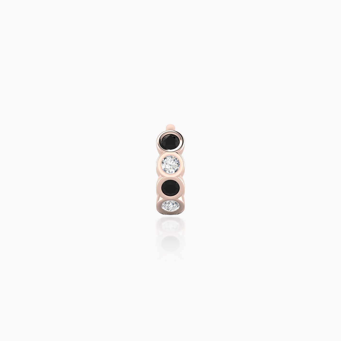 Neith | 18k Rose Gold 5 mm Black Diamond & Diamond Hoop Piercing