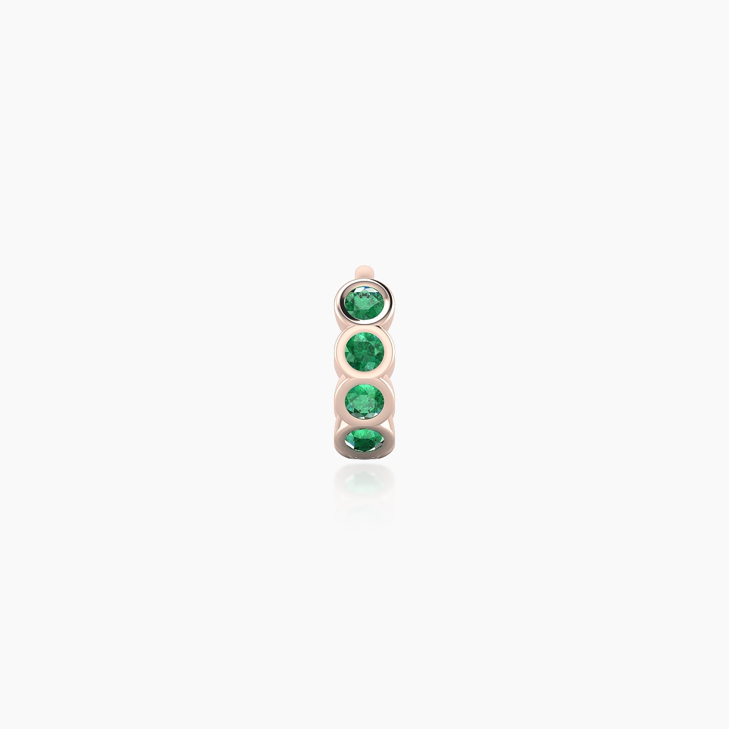 Neith | 18k Rose Gold 5 mm Emerald Hoop Piercing