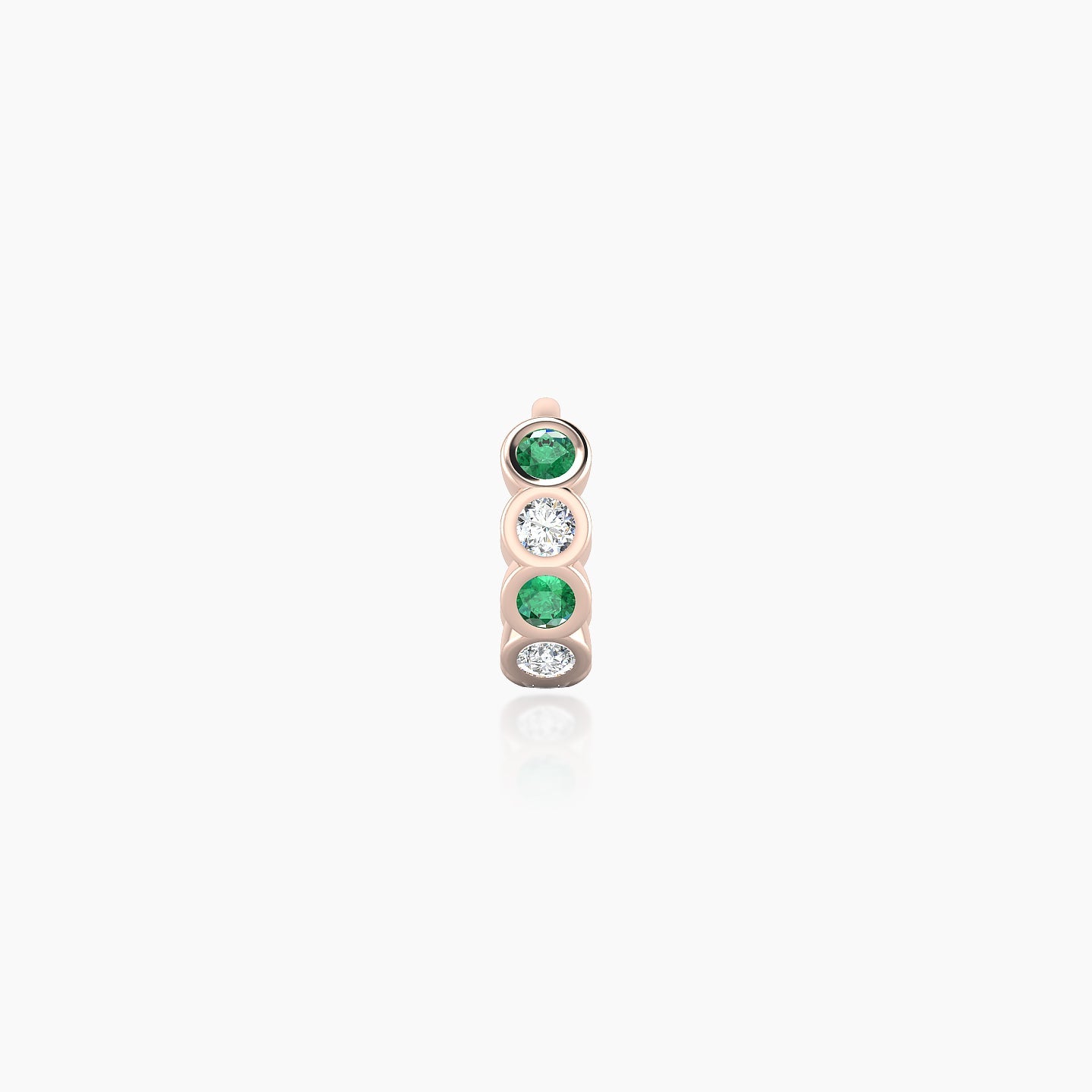 Neith | 18k Rose Gold 5 mm Emerald & Diamond Hoop Piercing