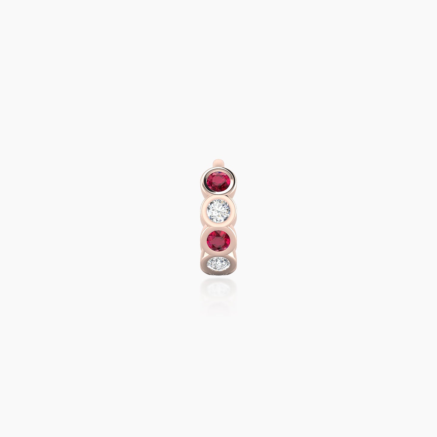 Neith | 18k Rose Gold 5 mm Ruby & Diamond Hoop Piercing