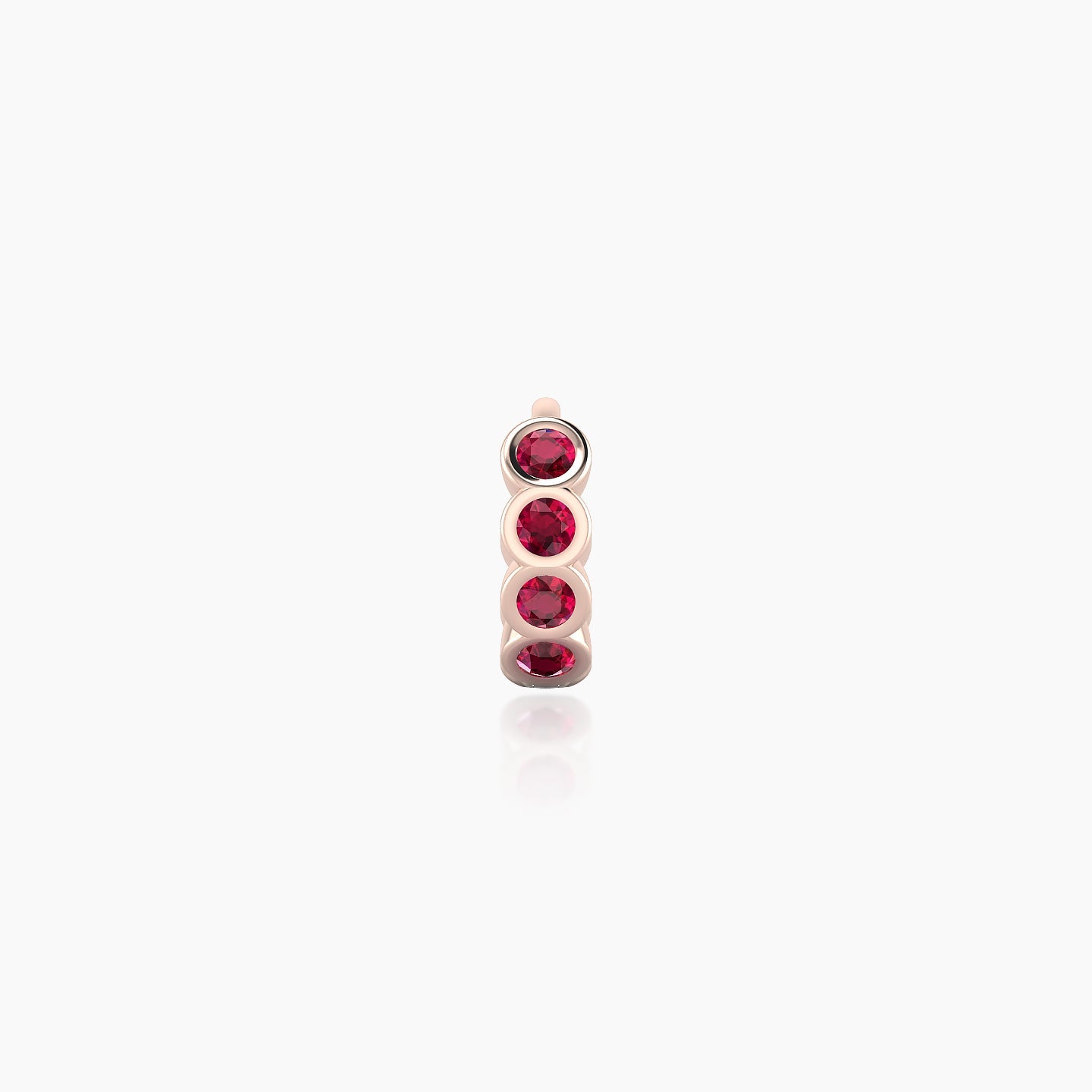 Neith | 18k Rose Gold 5 mm Ruby Hoop Piercing