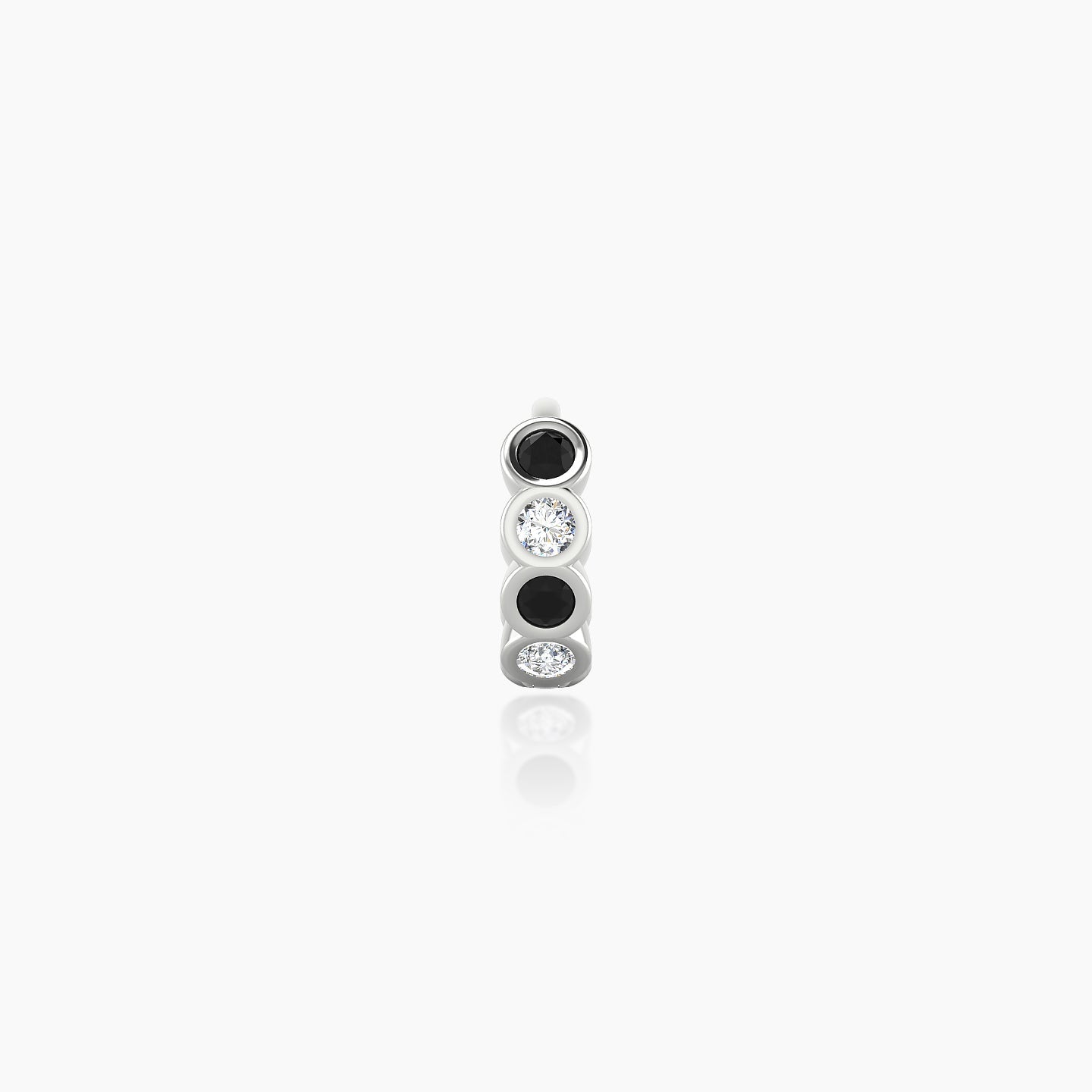 Neith | 18k White Gold 5 mm Black Diamond & Diamond Hoop Piercing