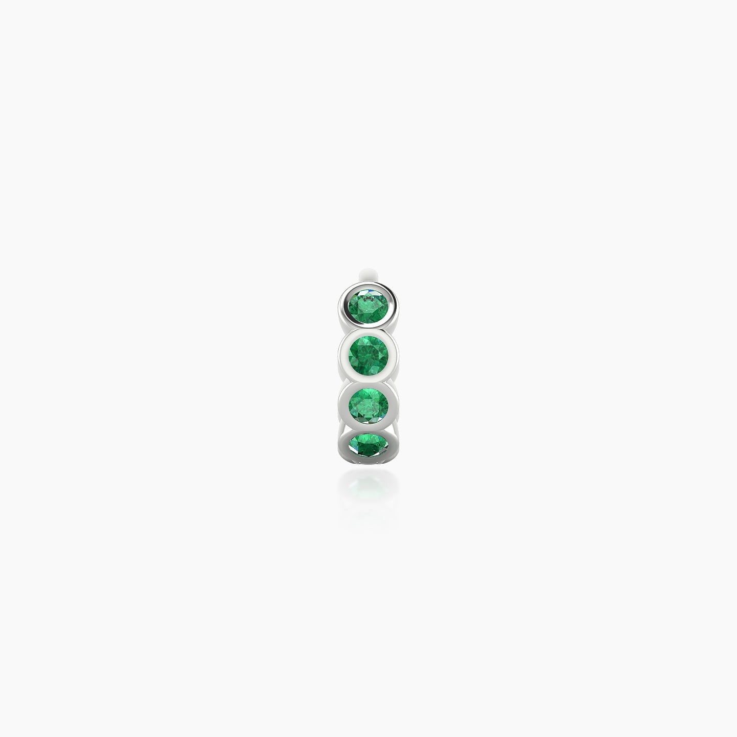 Neith | 18k White Gold 5 mm Emerald Hoop Piercing