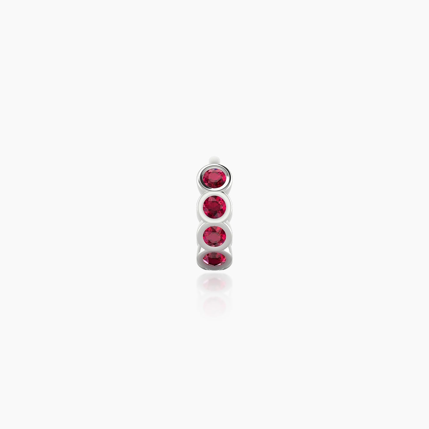 Neith | 18k White Gold 5 mm Ruby Hoop Piercing