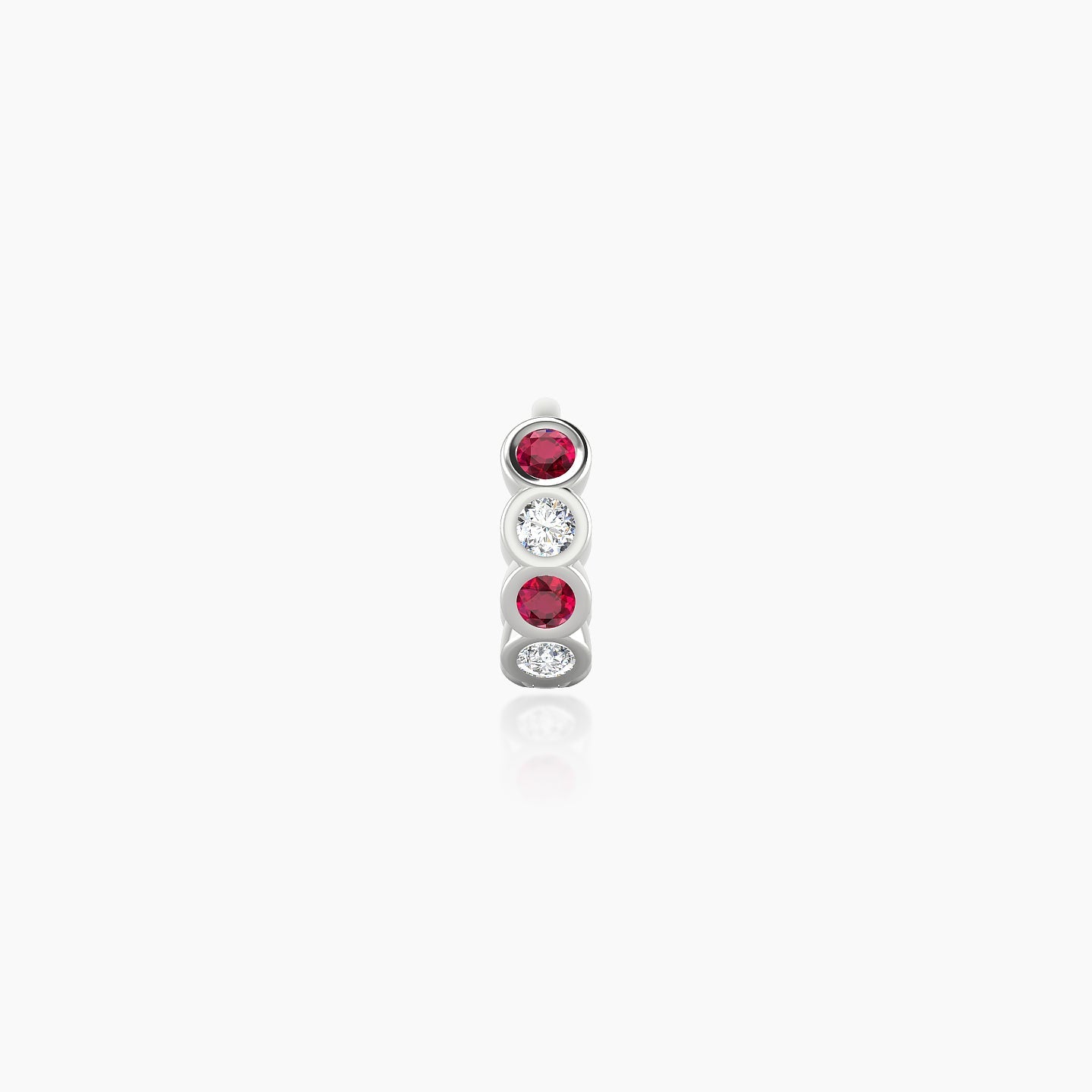 Neith | 18k White Gold 5 mm Ruby & Diamond Hoop Piercing