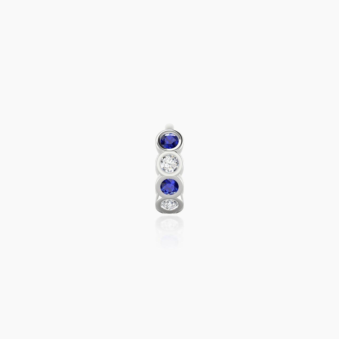 Neith | 18k White Gold 5 mm Sapphire & Diamond Hoop Piercing