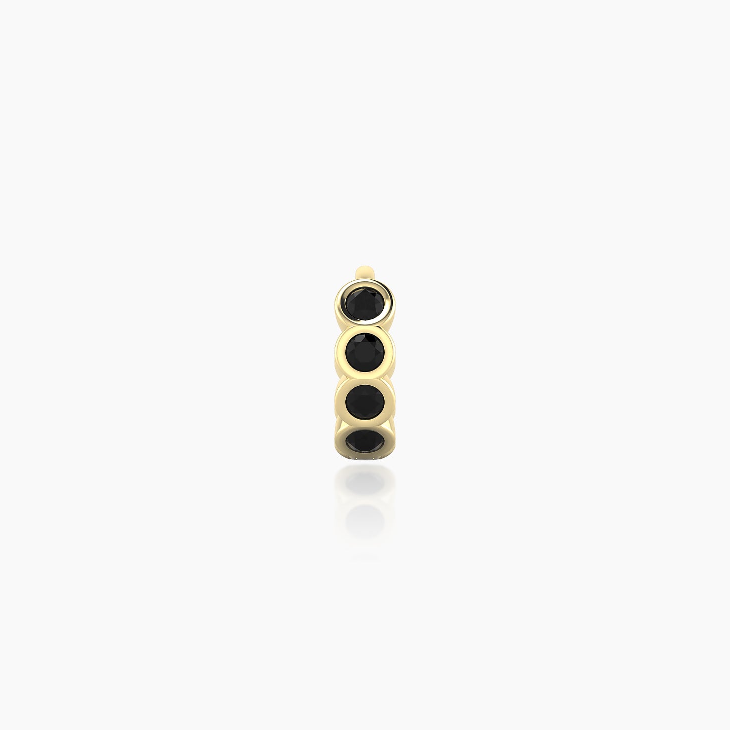 Neith | 18k Yellow Gold 5 mm Black Diamond Hoop Piercing