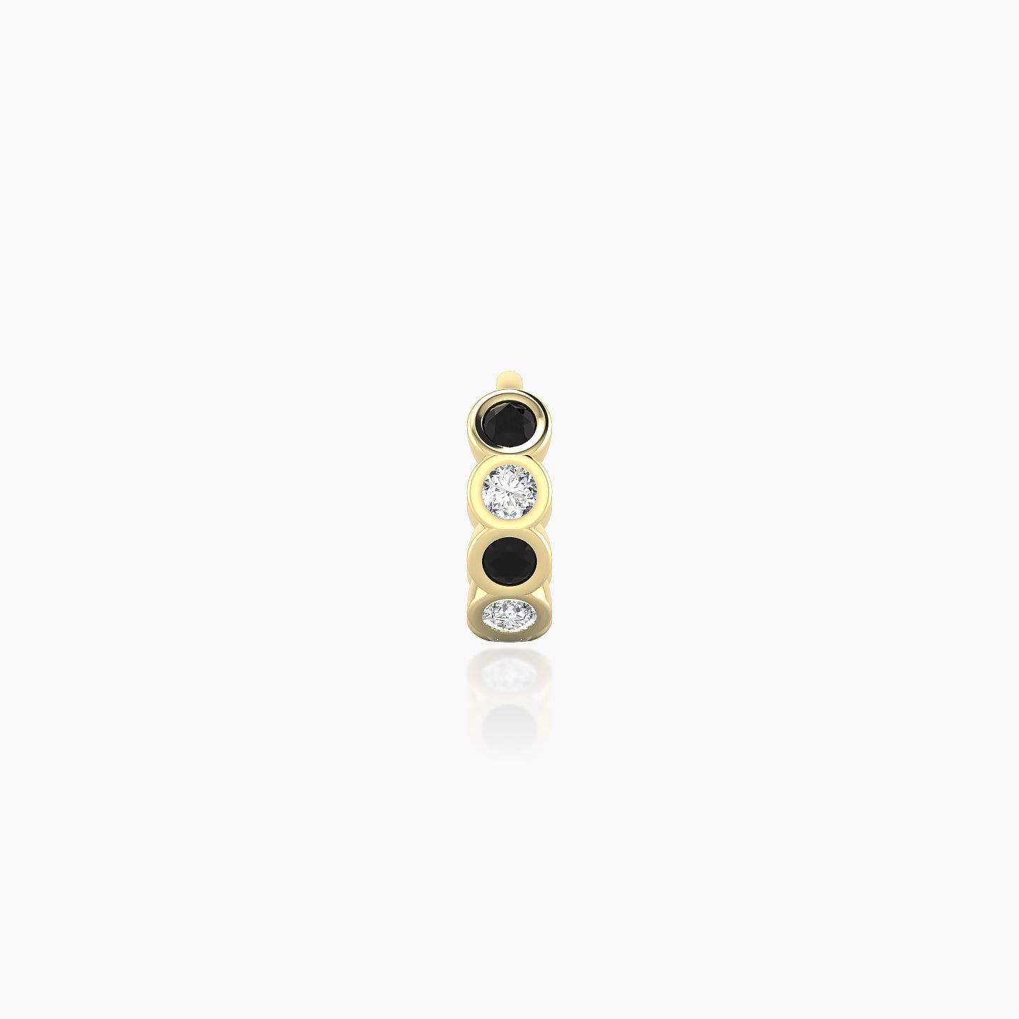 Neith | 18k Yellow Gold 5 mm Black Diamond & Diamond Hoop Piercing