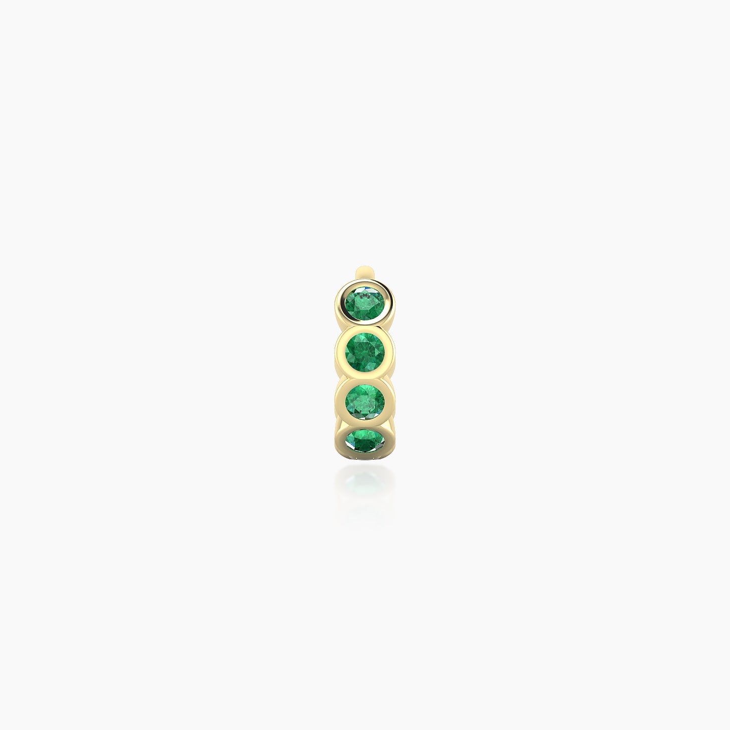 Neith | 18k Yellow Gold 5 mm Emerald Hoop Piercing