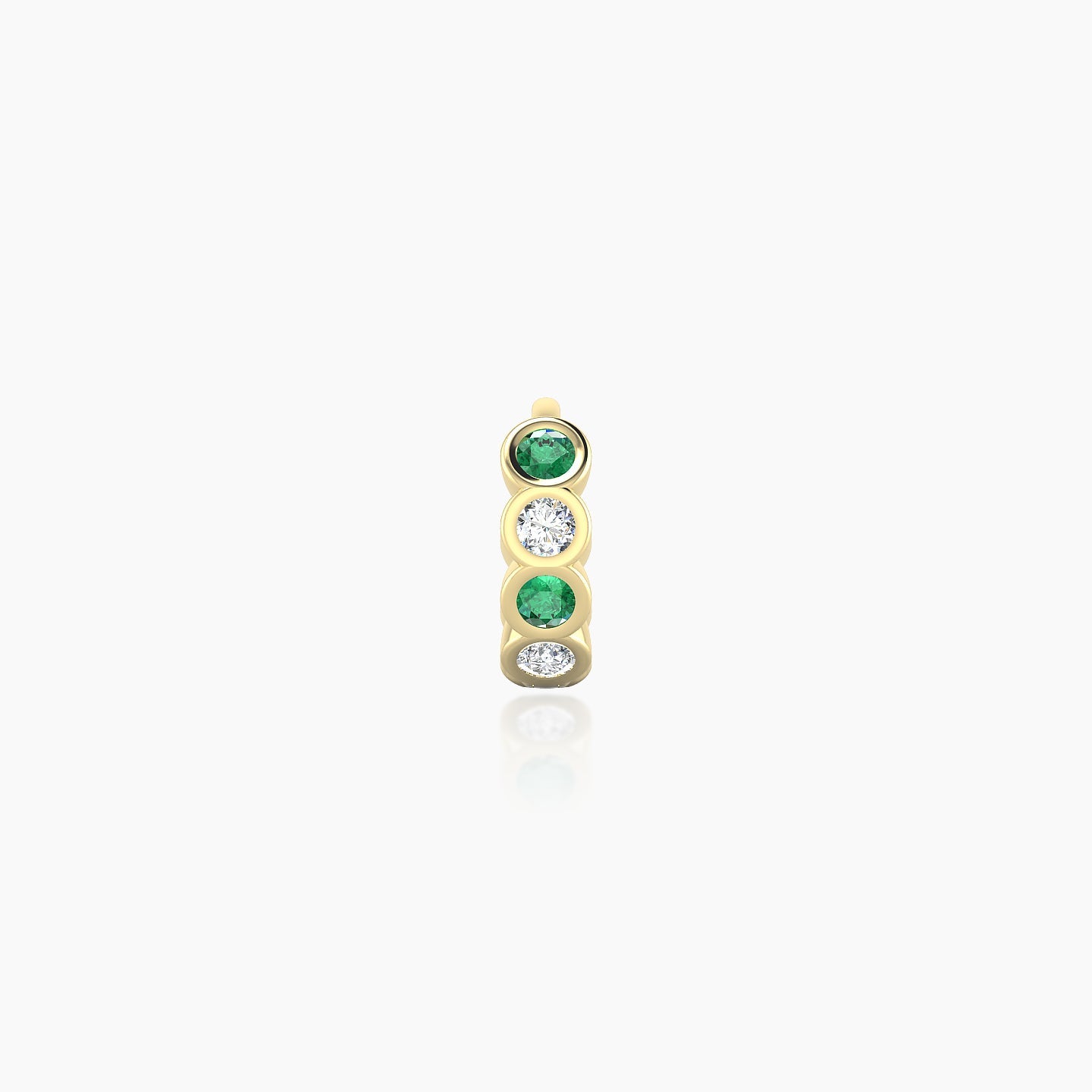 Neith | 18k Yellow Gold 5 mm Emerald & Diamond Hoop Piercing