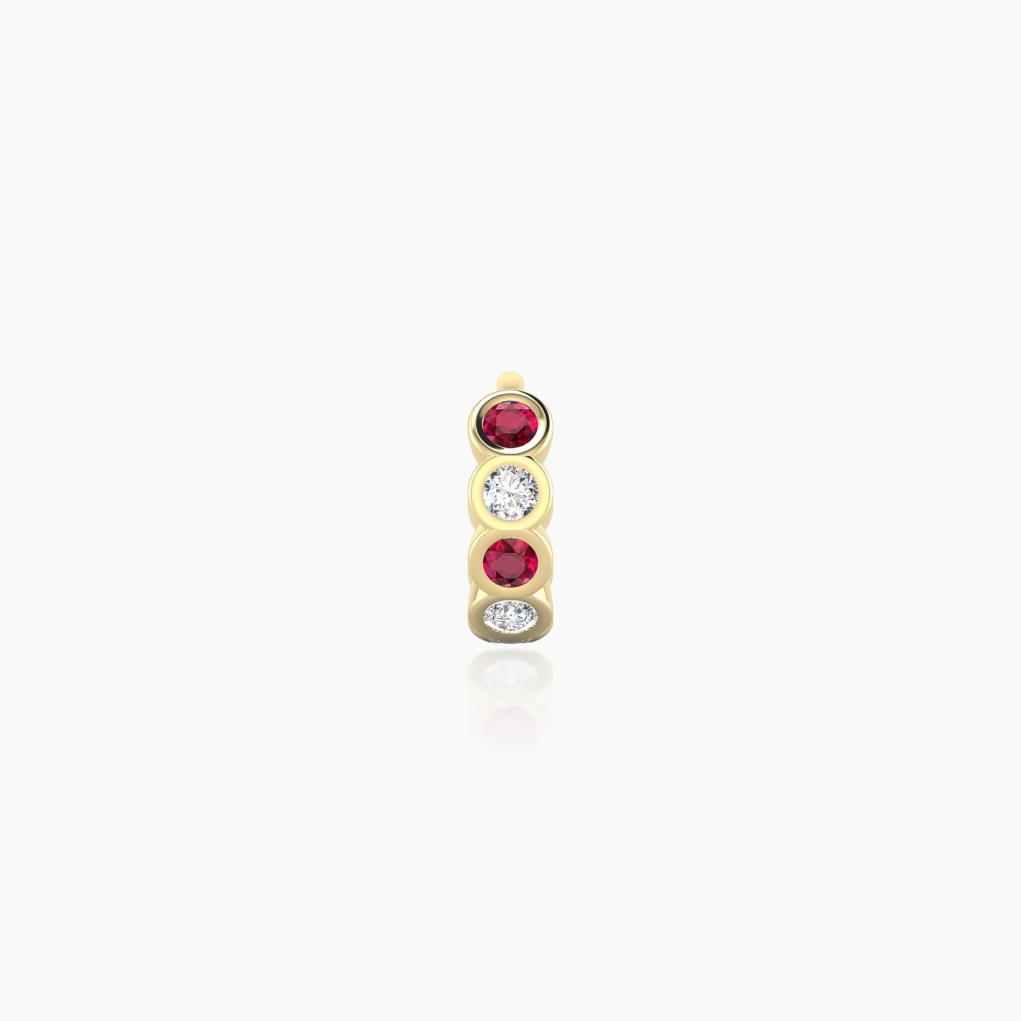 Neith | 18k Yellow Gold 5 mm Ruby & Diamond Hoop Piercing