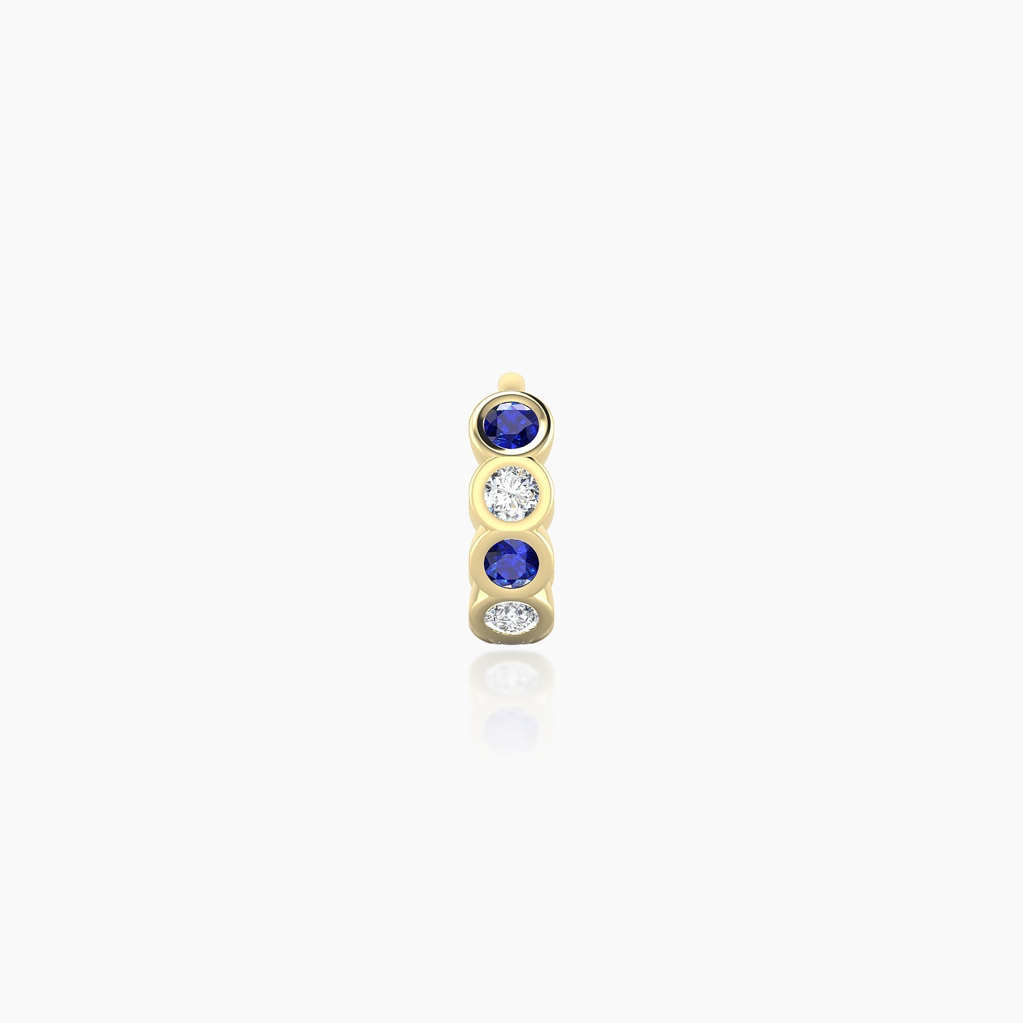 Neith | 18k Yellow Gold 5 mm Sapphire & Diamond Hoop Piercing