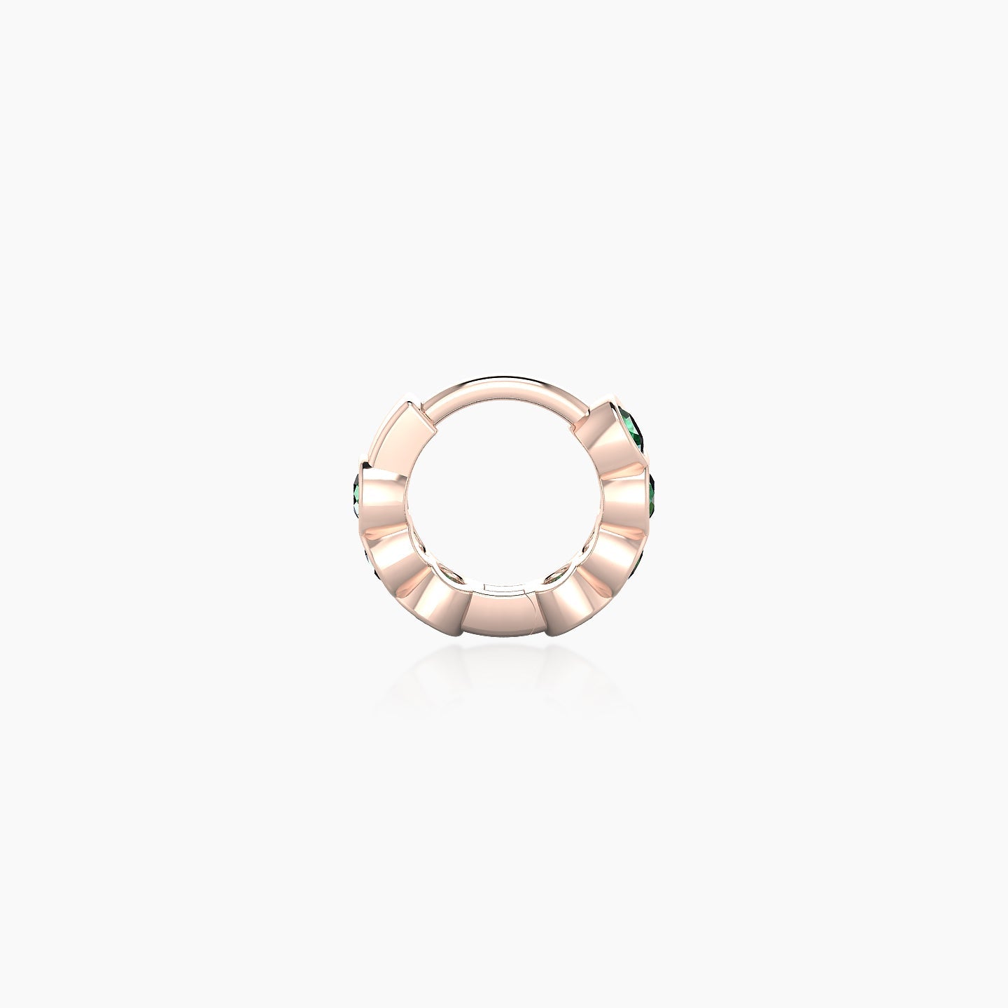 Neith | 18k Rose Gold 5 mm Emerald Hoop Piercing