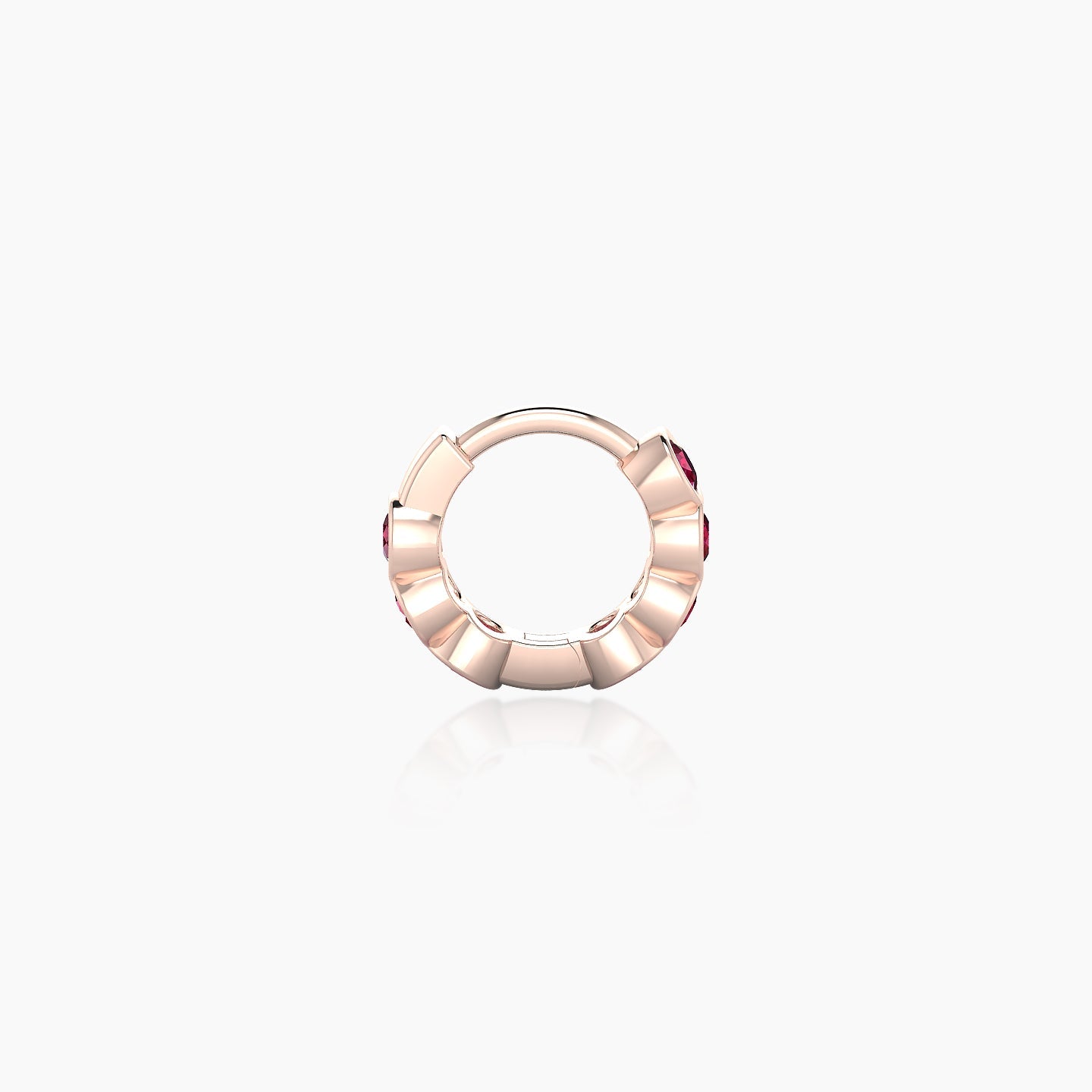 Neith | 18k Rose Gold 5 mm Ruby Hoop Piercing